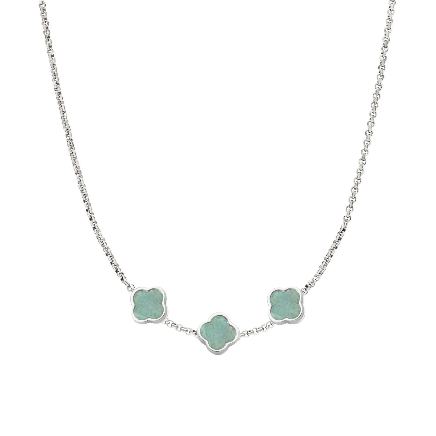 Clover Custom Name Necklace (Silver)