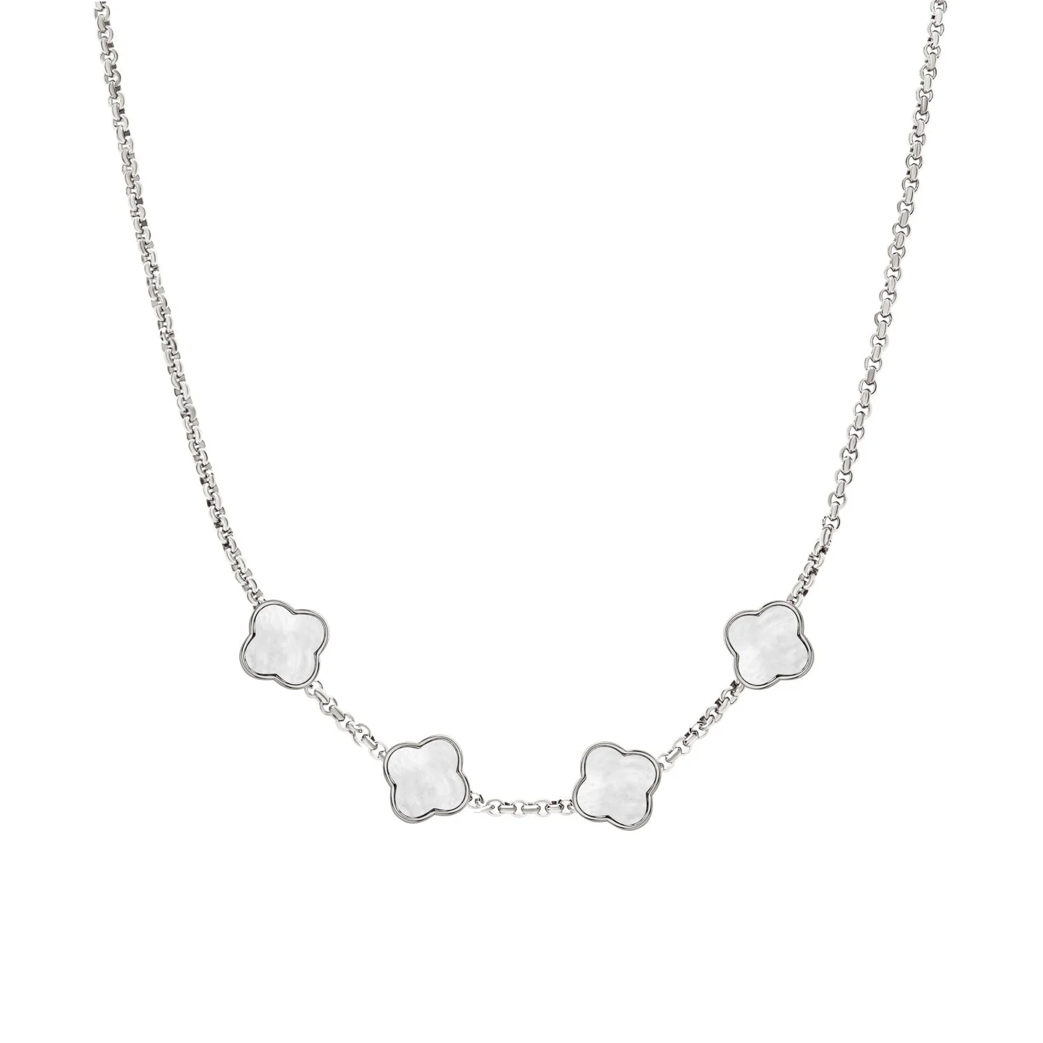 Clover Custom Name Necklace (Silver)