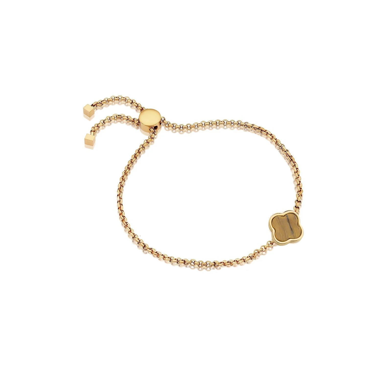 Clover Custom Name Bracelet (Gold)