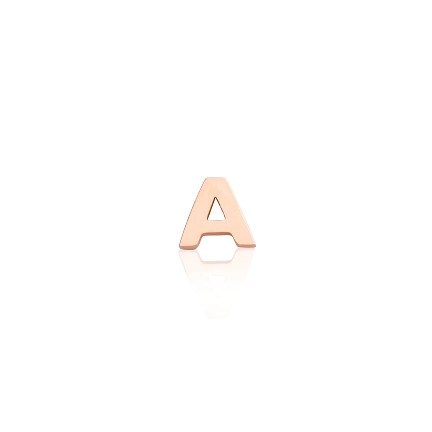 Mini Letter Sphere Chain Necklace (Rose Gold)