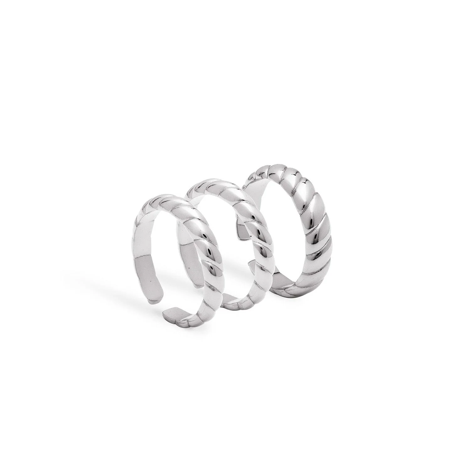 Rope Ring Stack (Silver)