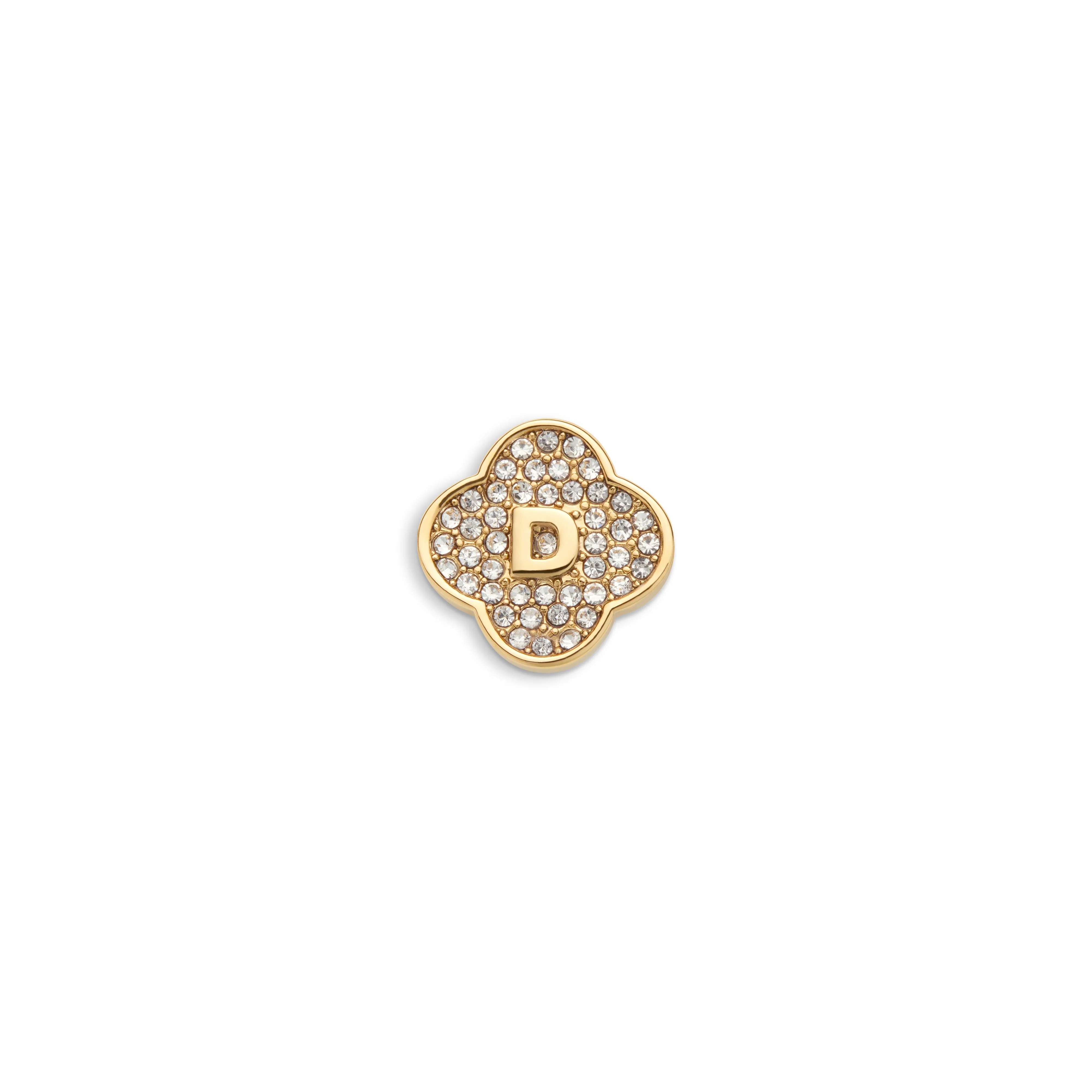 Shimmer Pavé Clover Charms (Gold) - Initials