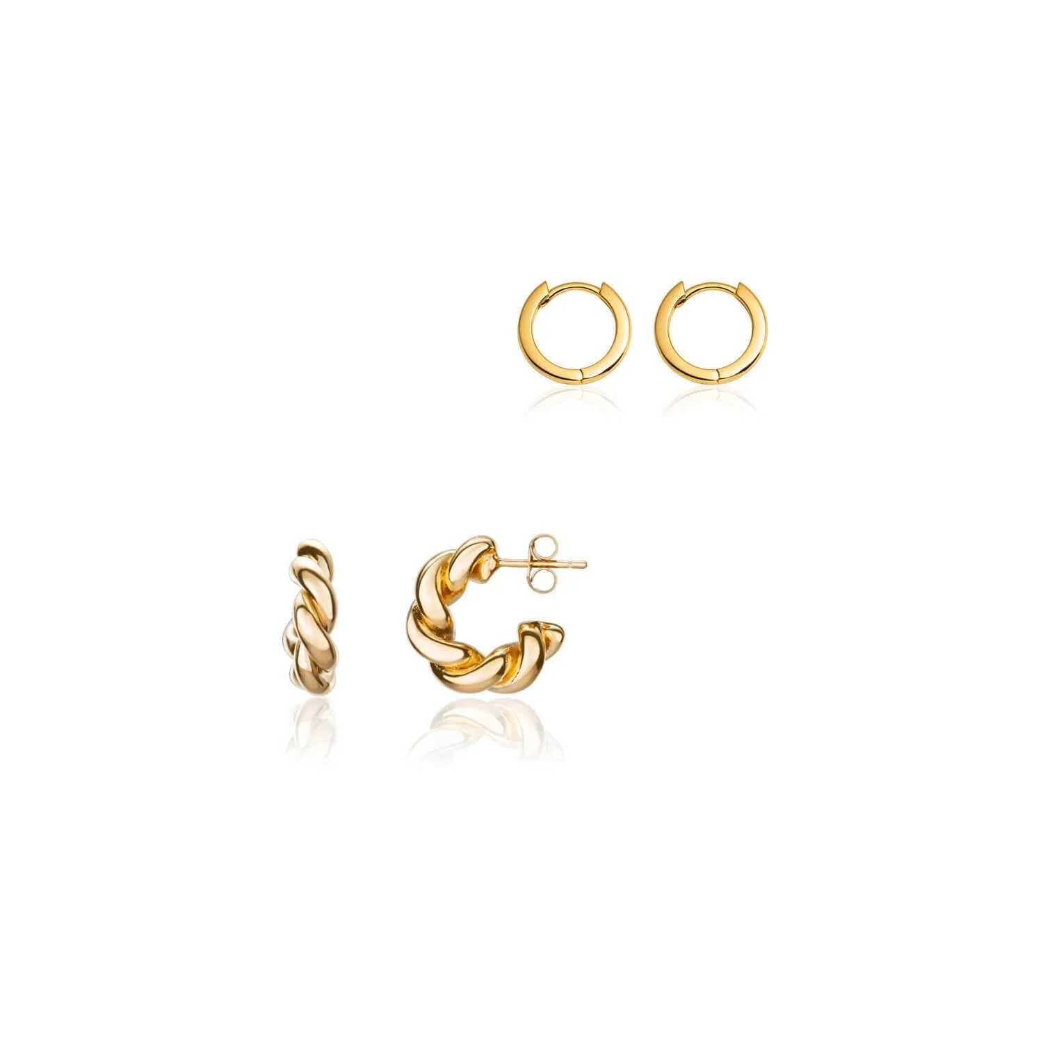 Twisted Huggie Bundle (Gold)