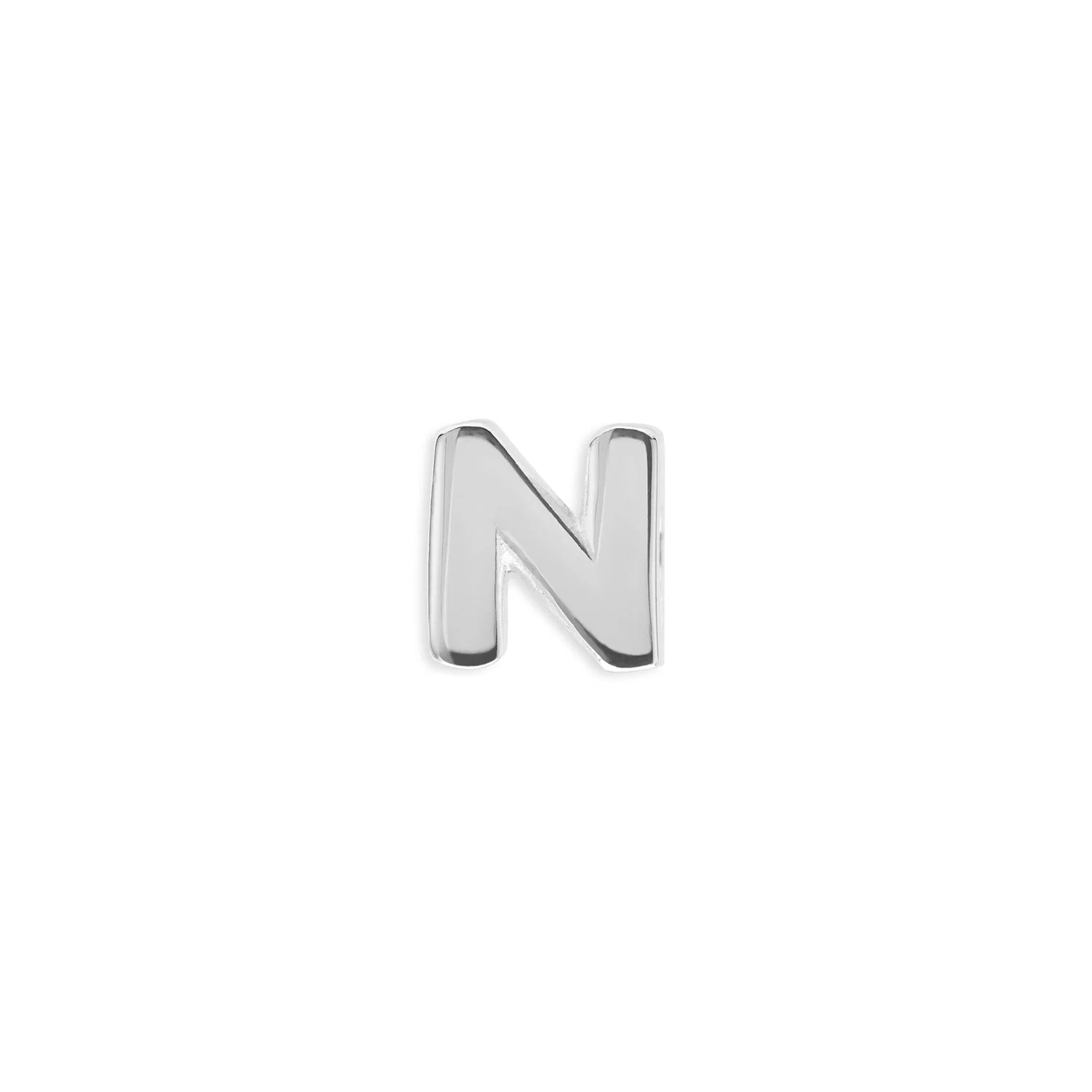 Bubble Initial Necklace Charm (Silver)