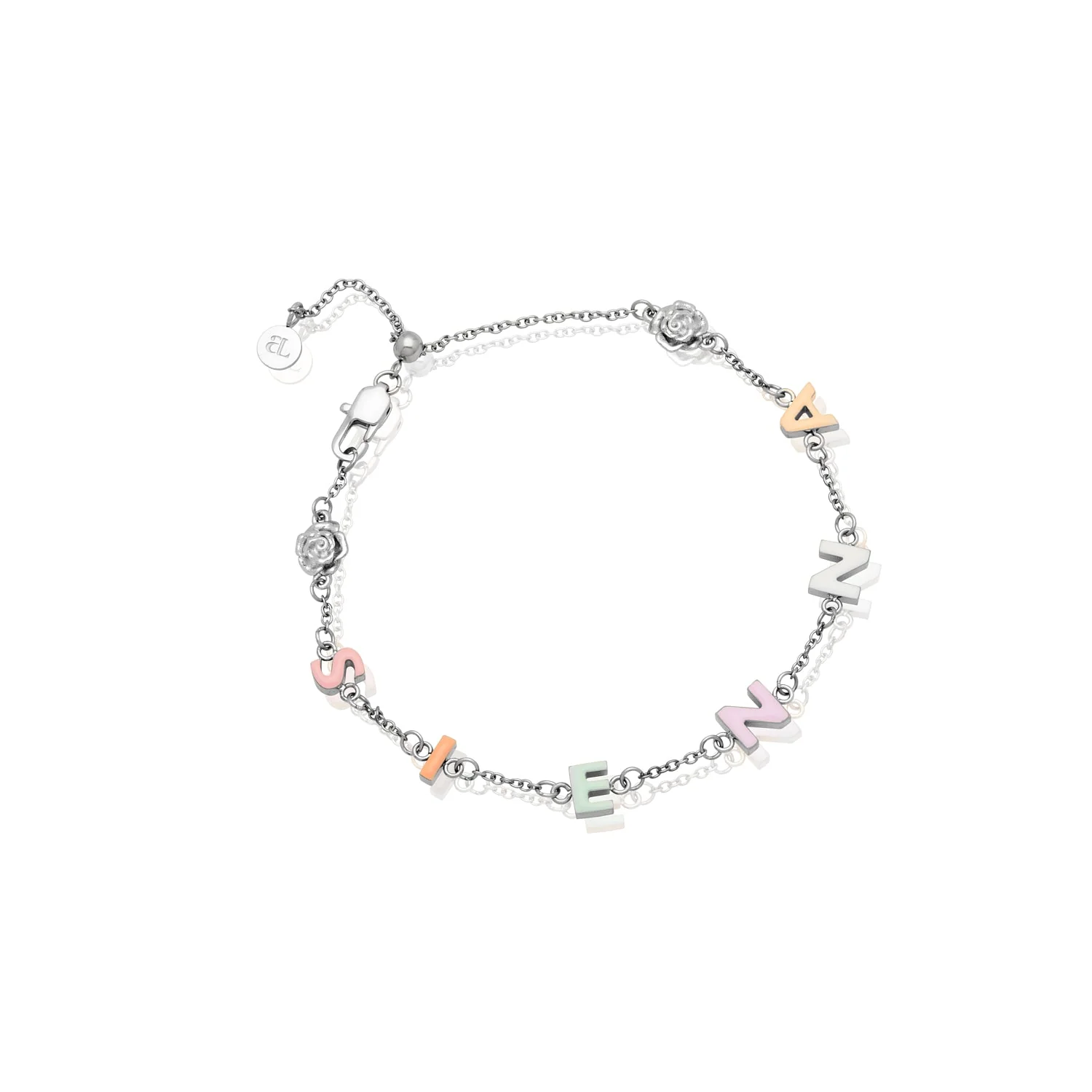 Custom Enamel Name Bracelet (Silver)
