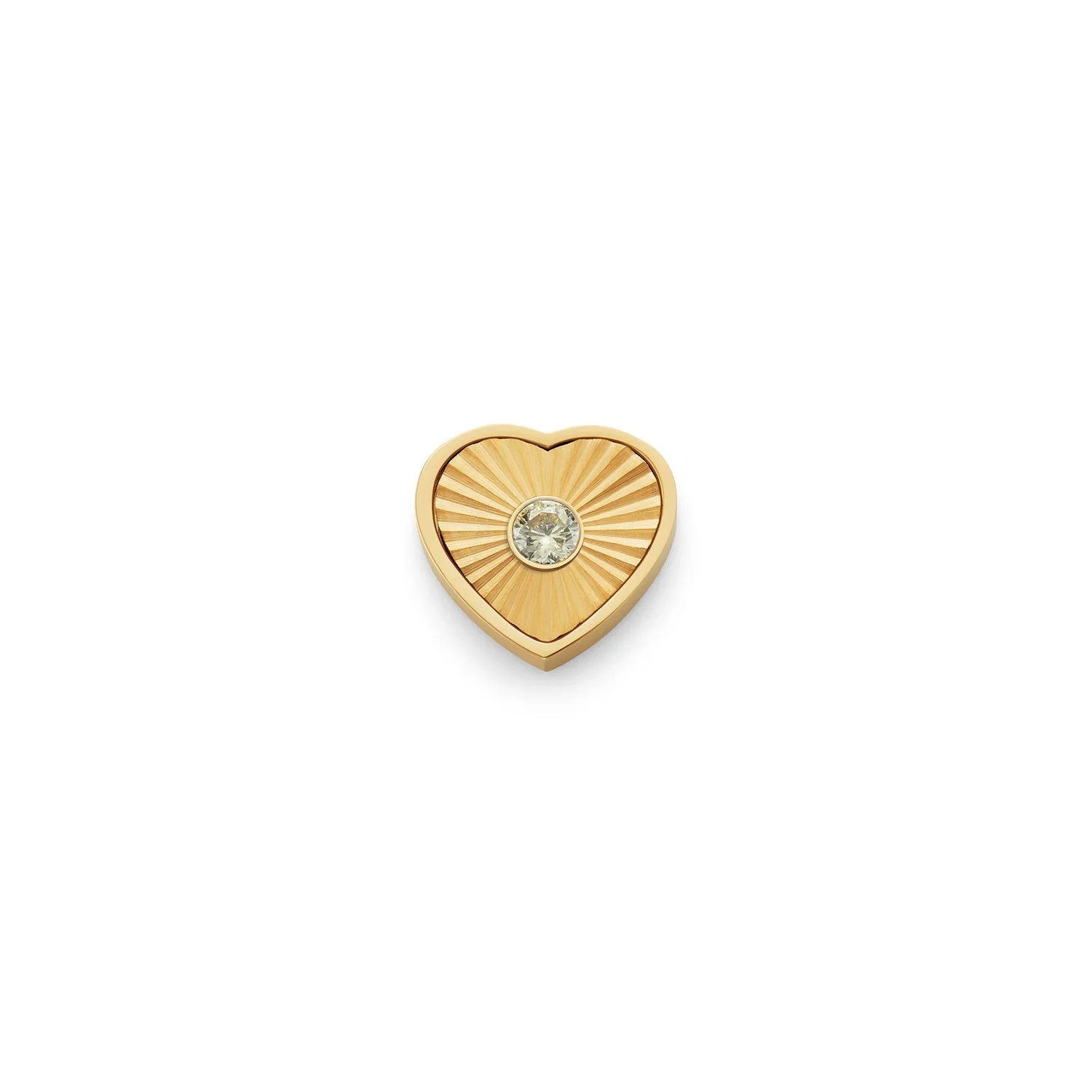 Textured Heart Charms (Gold) - Birthstone