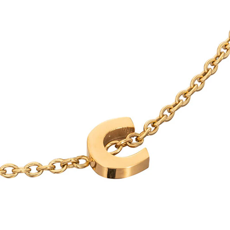 Mini Heart Birthstone & Initial Bracelet Bundle (Gold)