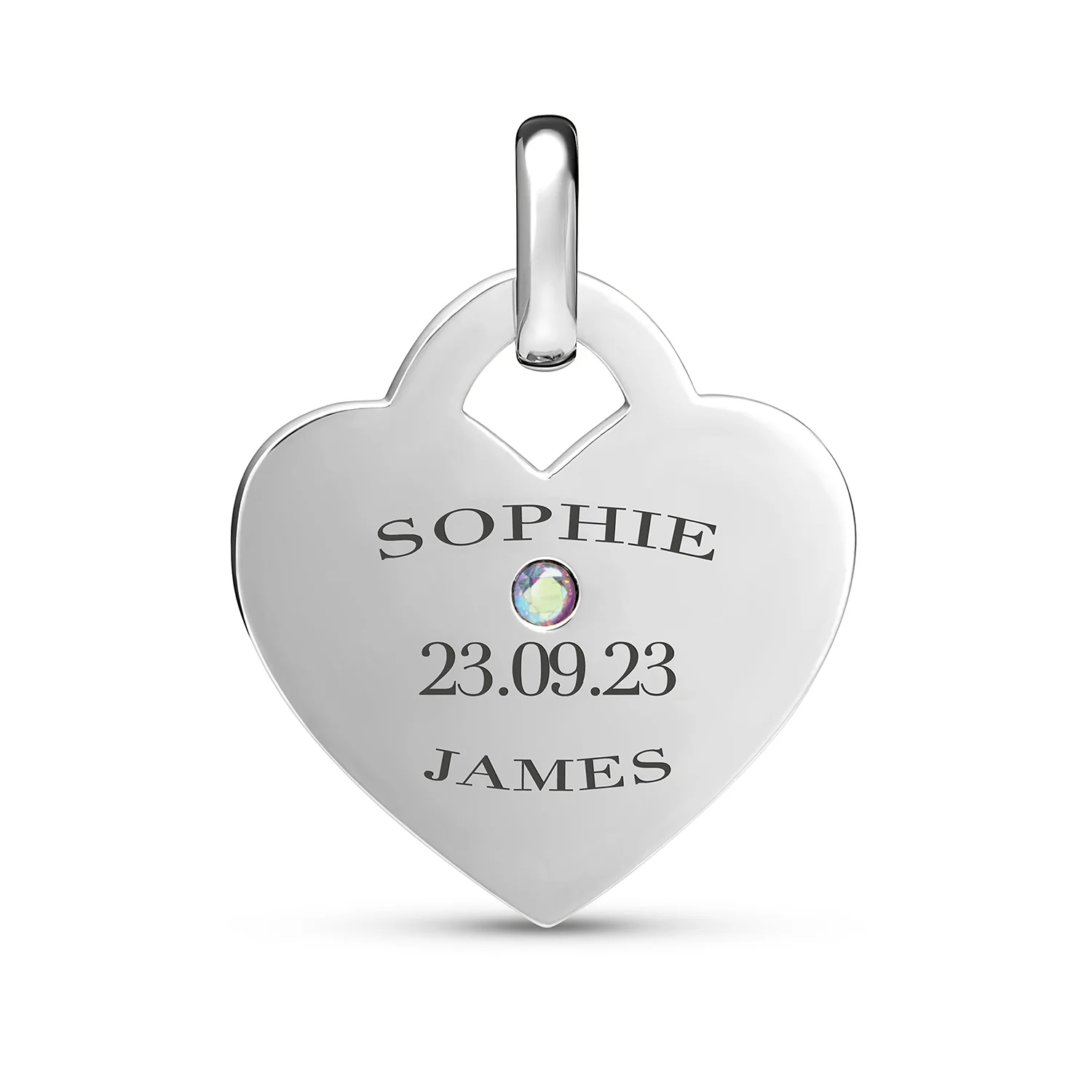 Heart Token Oval Necklace (Silver)