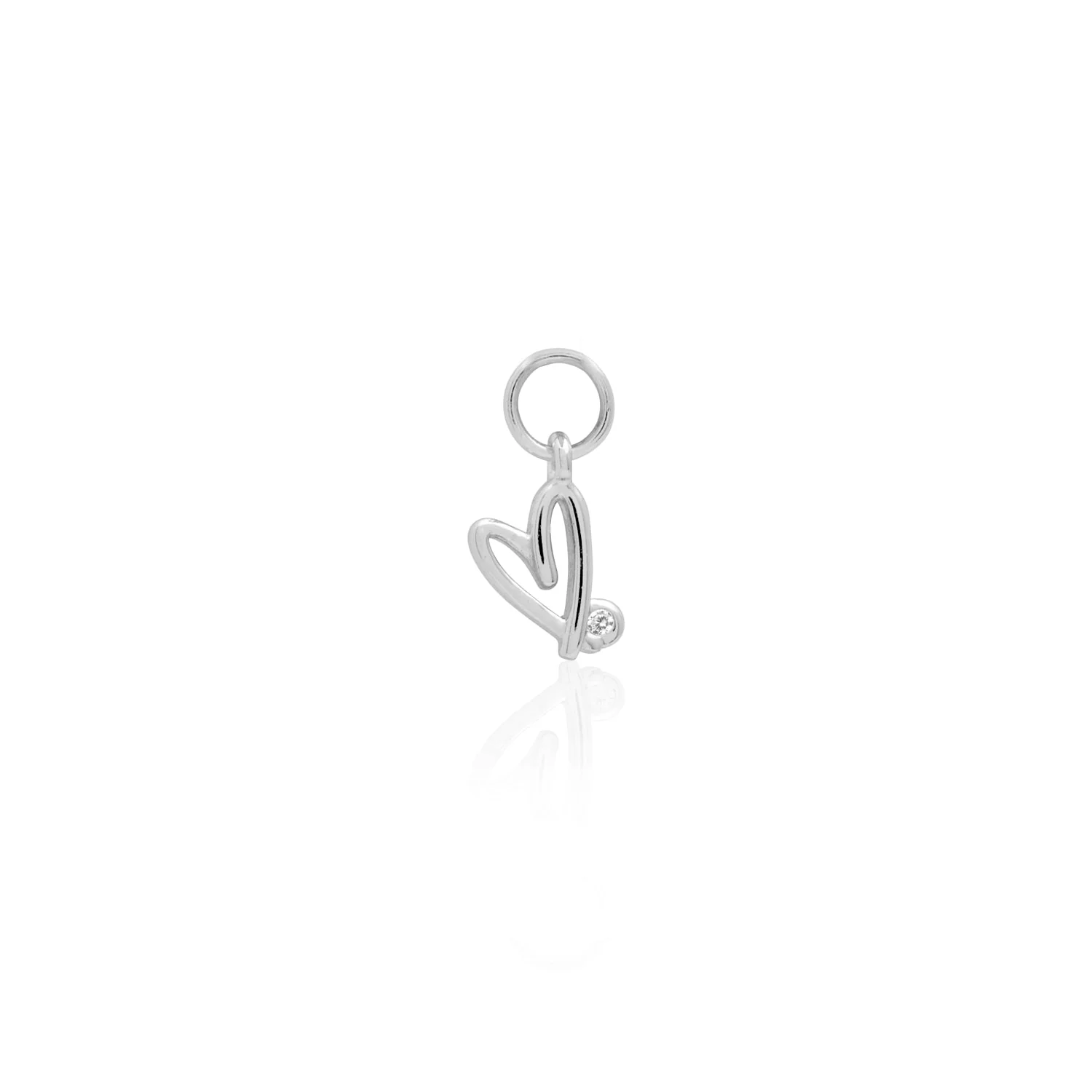 Stacey's Stories Doodle Heart Huggie Charm (Silver)