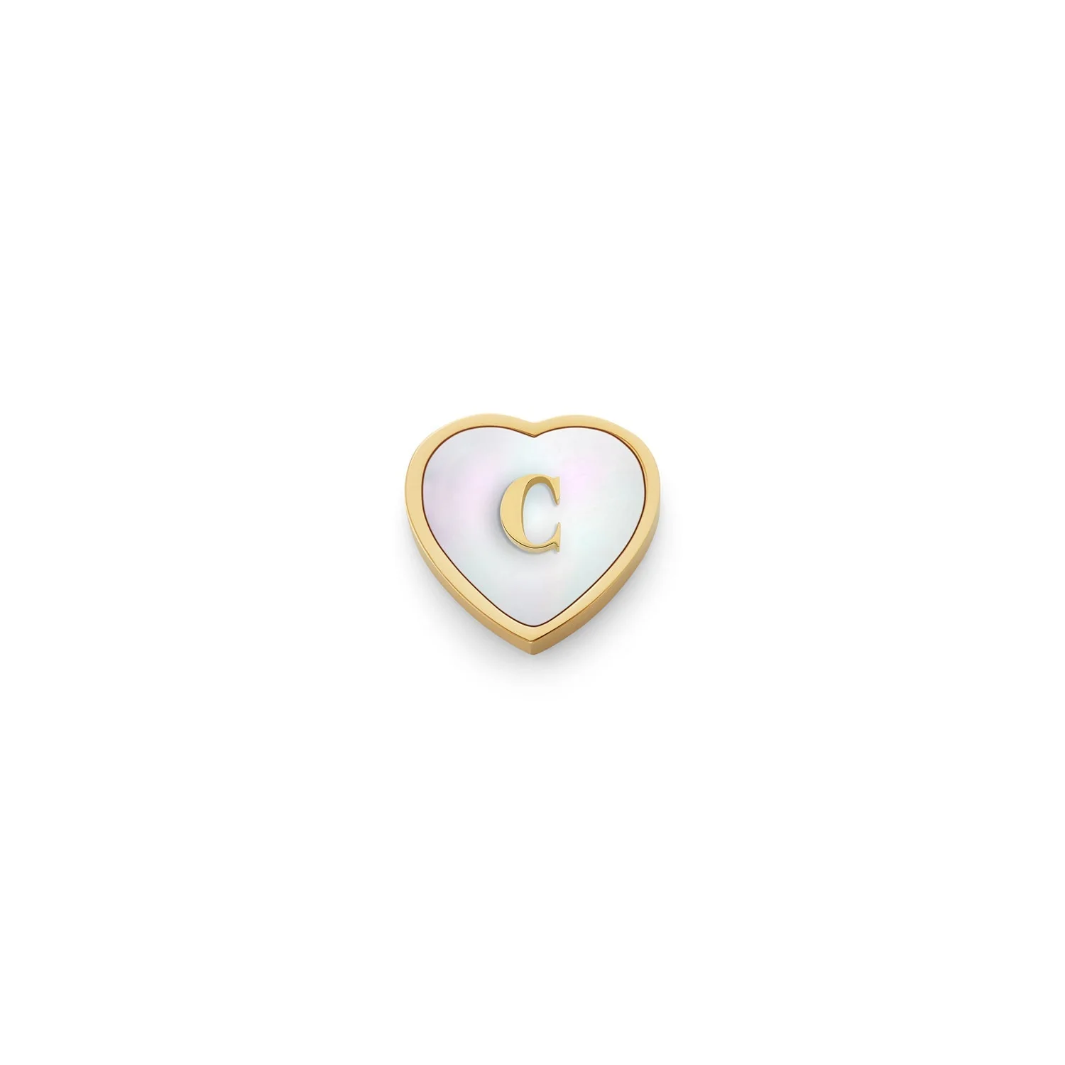 Pearl Heart Charms (Gold) - Initials