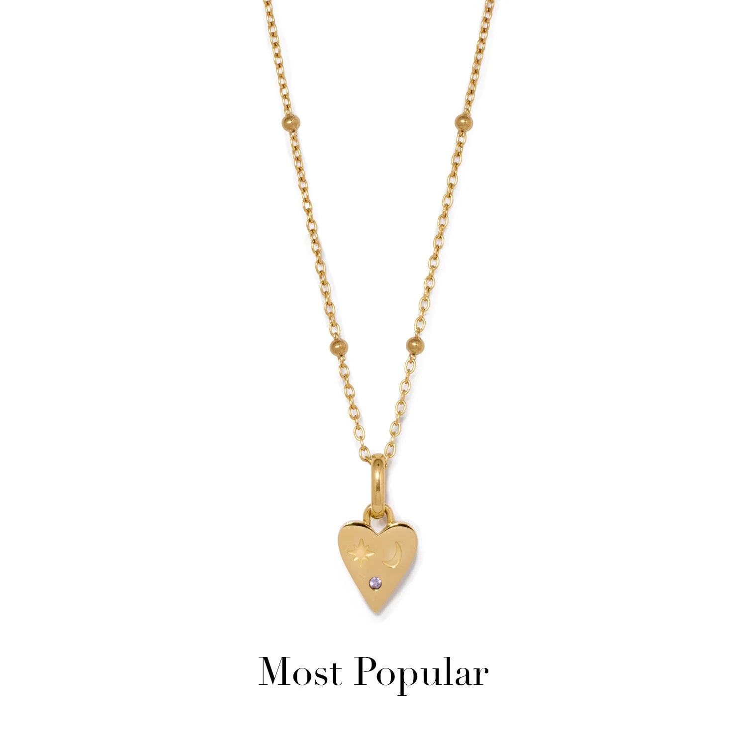 Custom Stamped Heart Pendant Necklace (Gold)