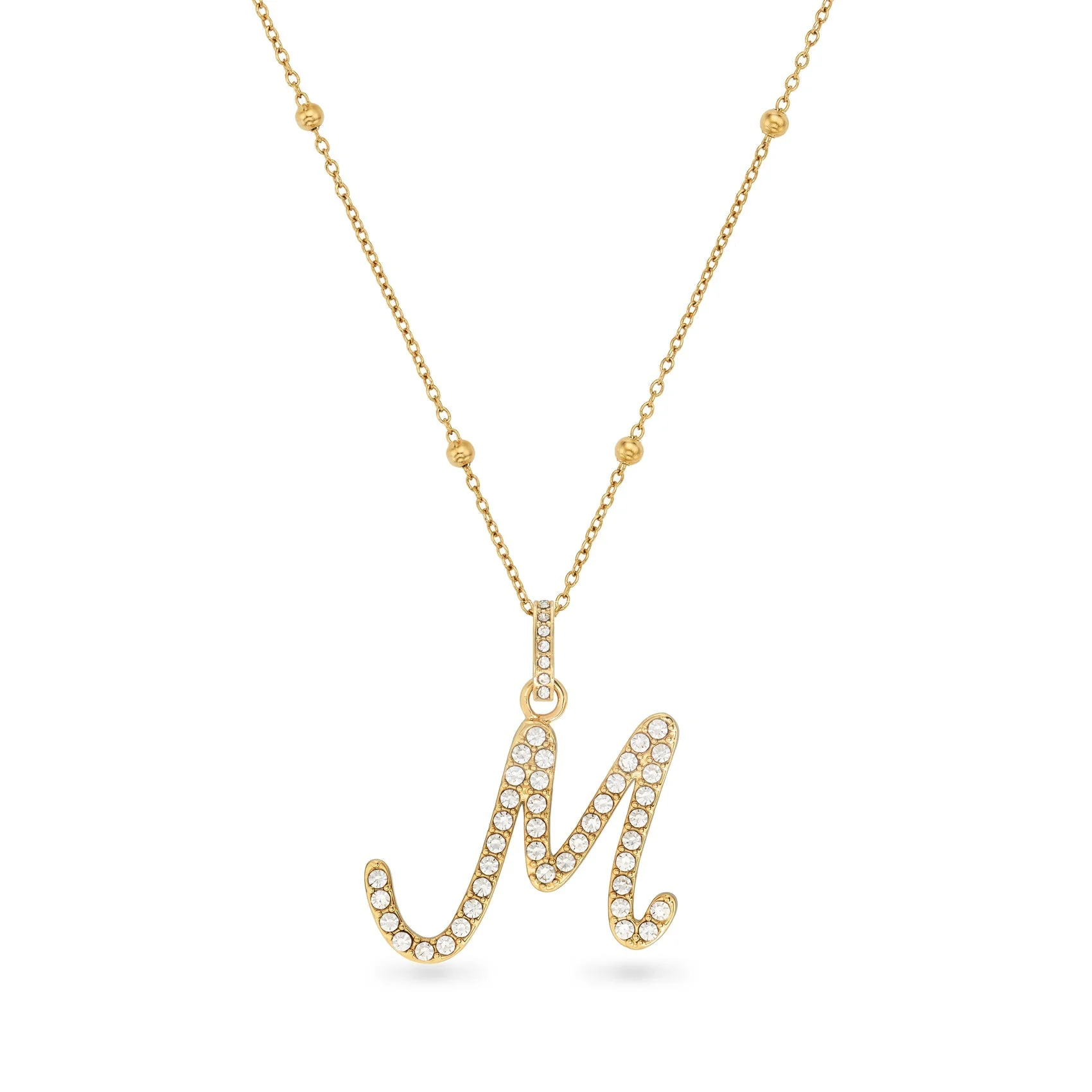 Pavé Initial Necklace (Gold)