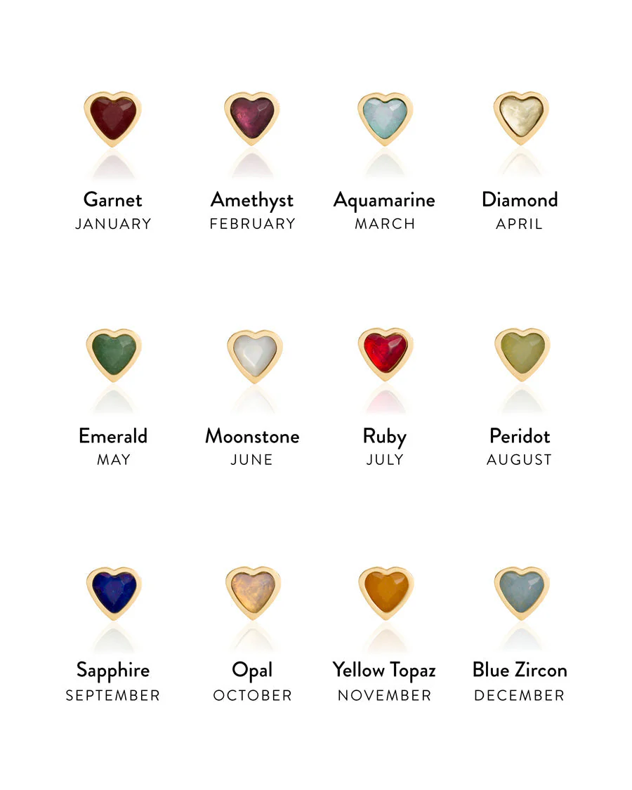 Mini Heart Birthstone Bundle (Gold)