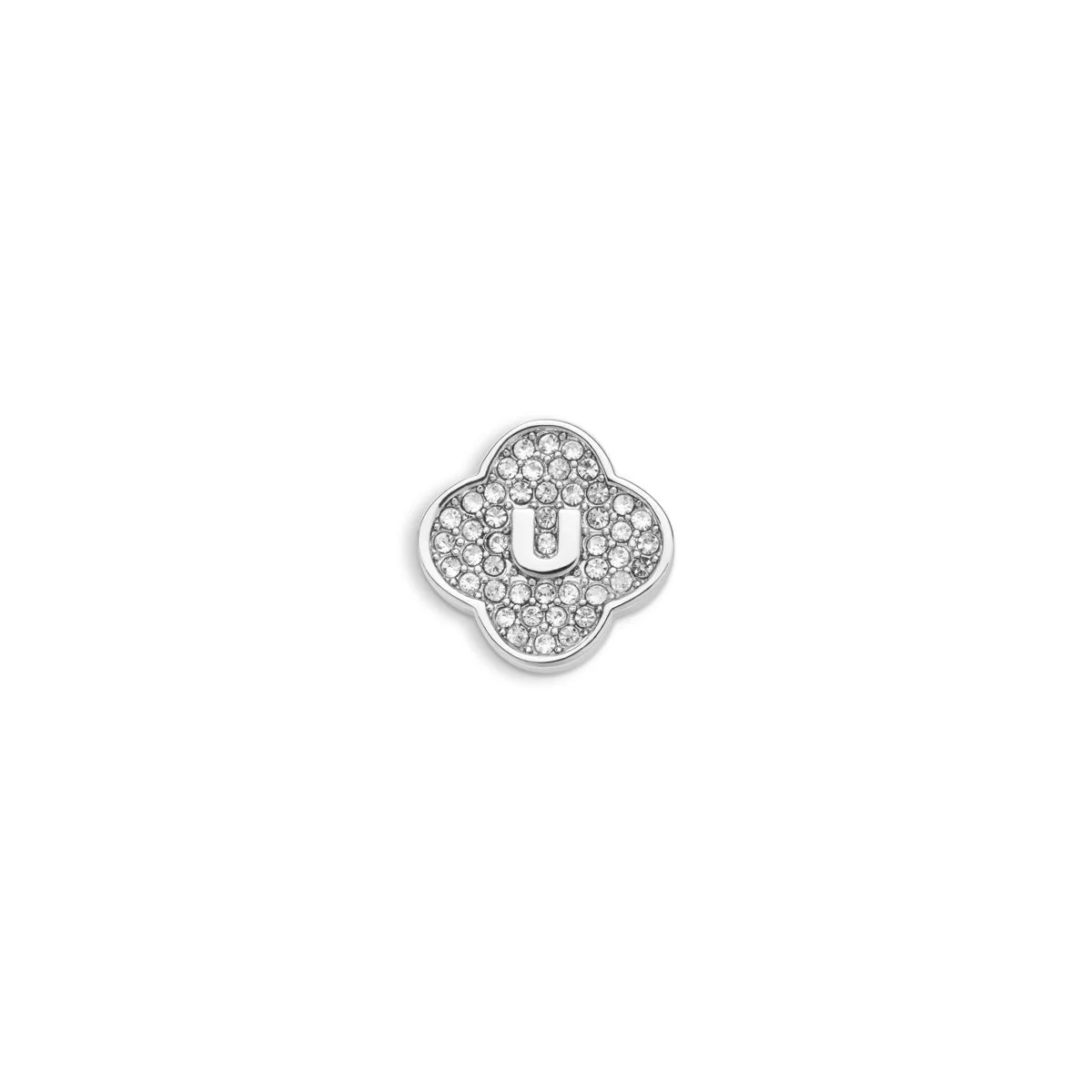 Shimmer Pavé Clover Charms (Silver) - Initials