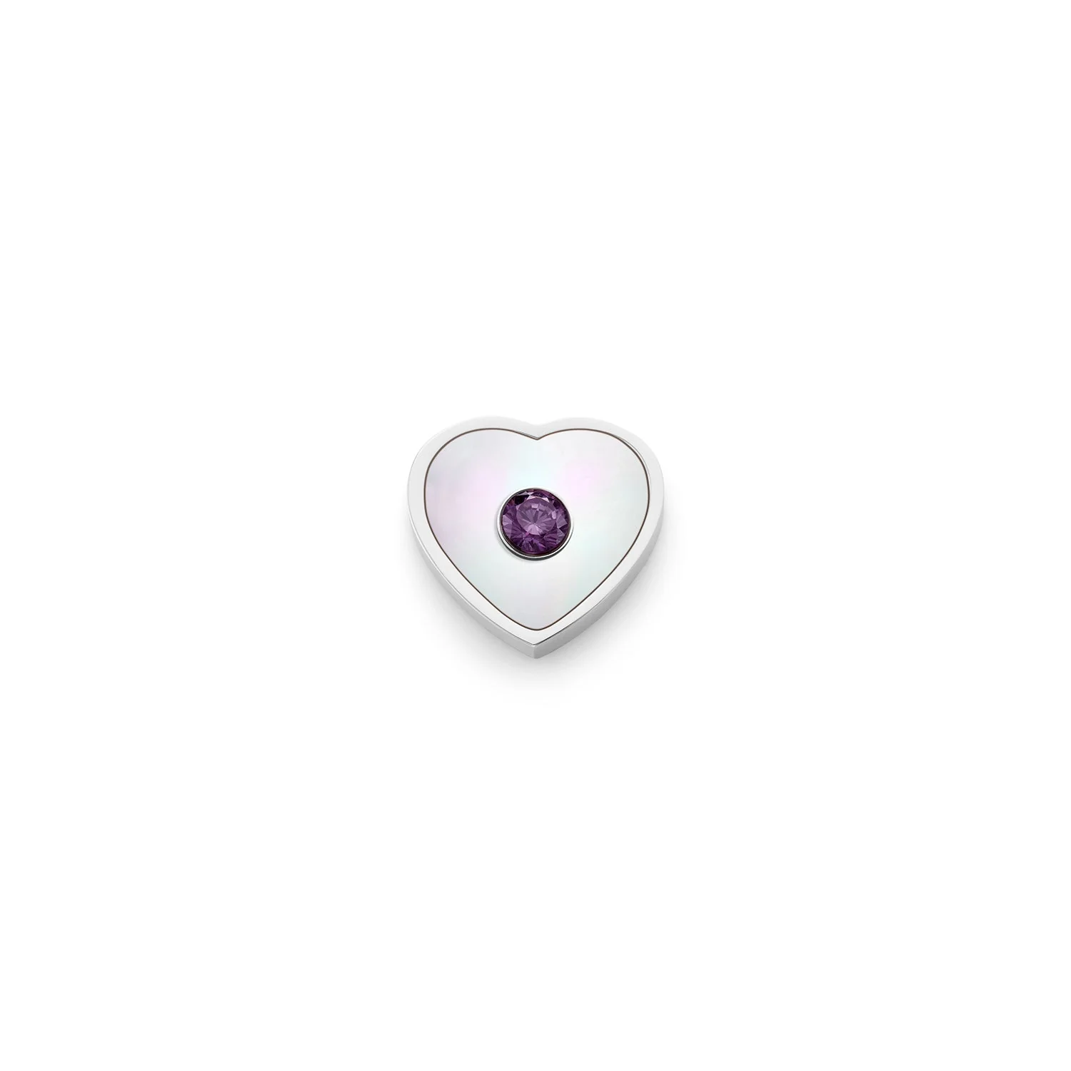Pearl Heart Charms (Silver) - Birthstone