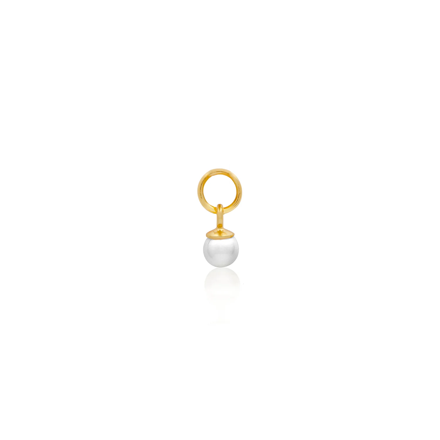Stacey's Stories Pearl Huggie Charm (Gold)