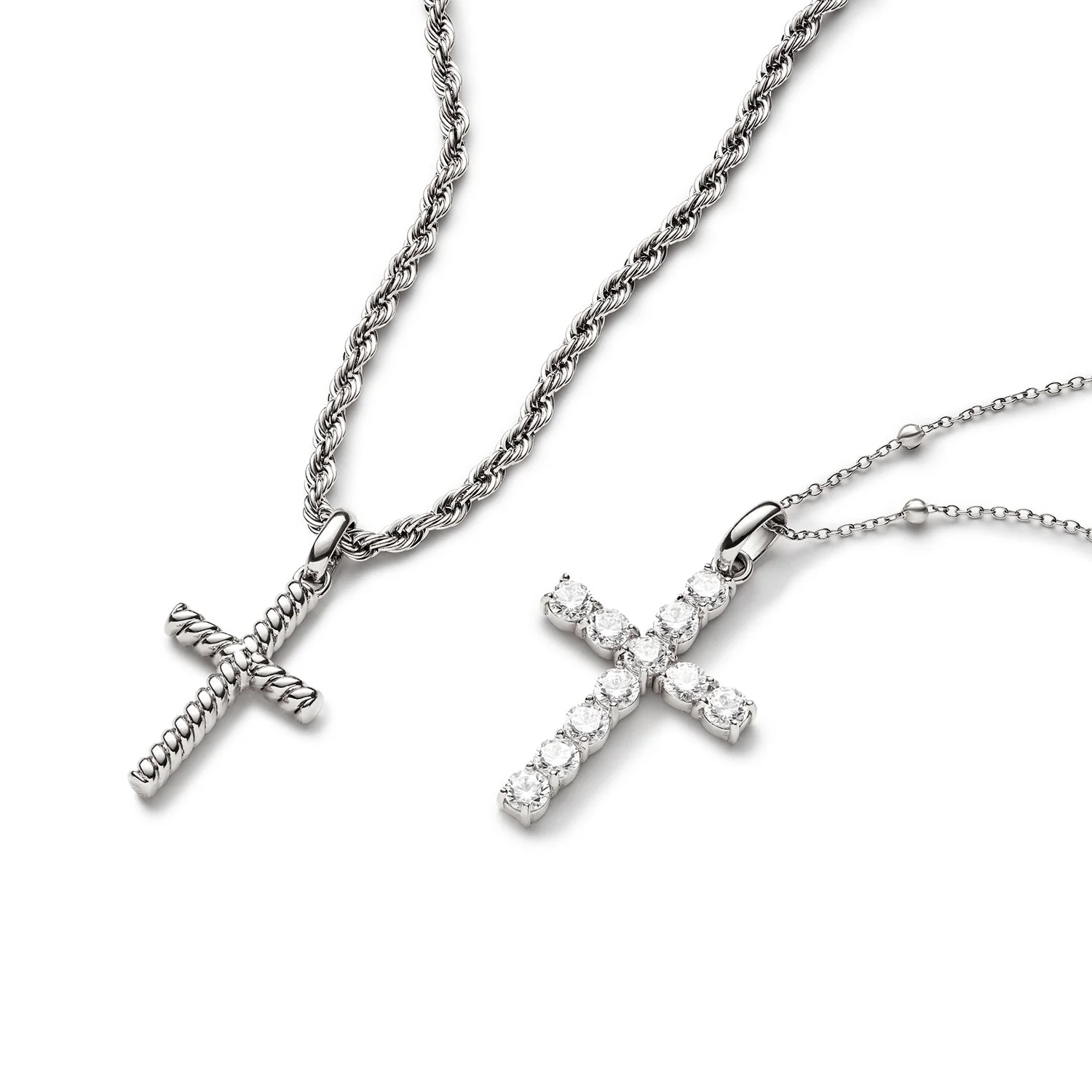 Entwine Cross Necklace (Silver)