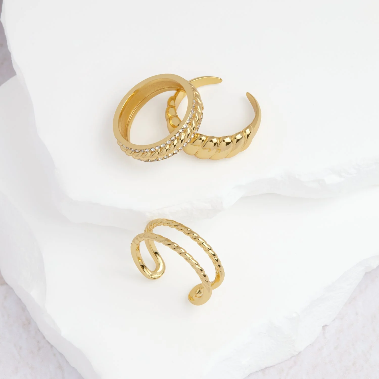 Twisted Open Band Ring (Gold)