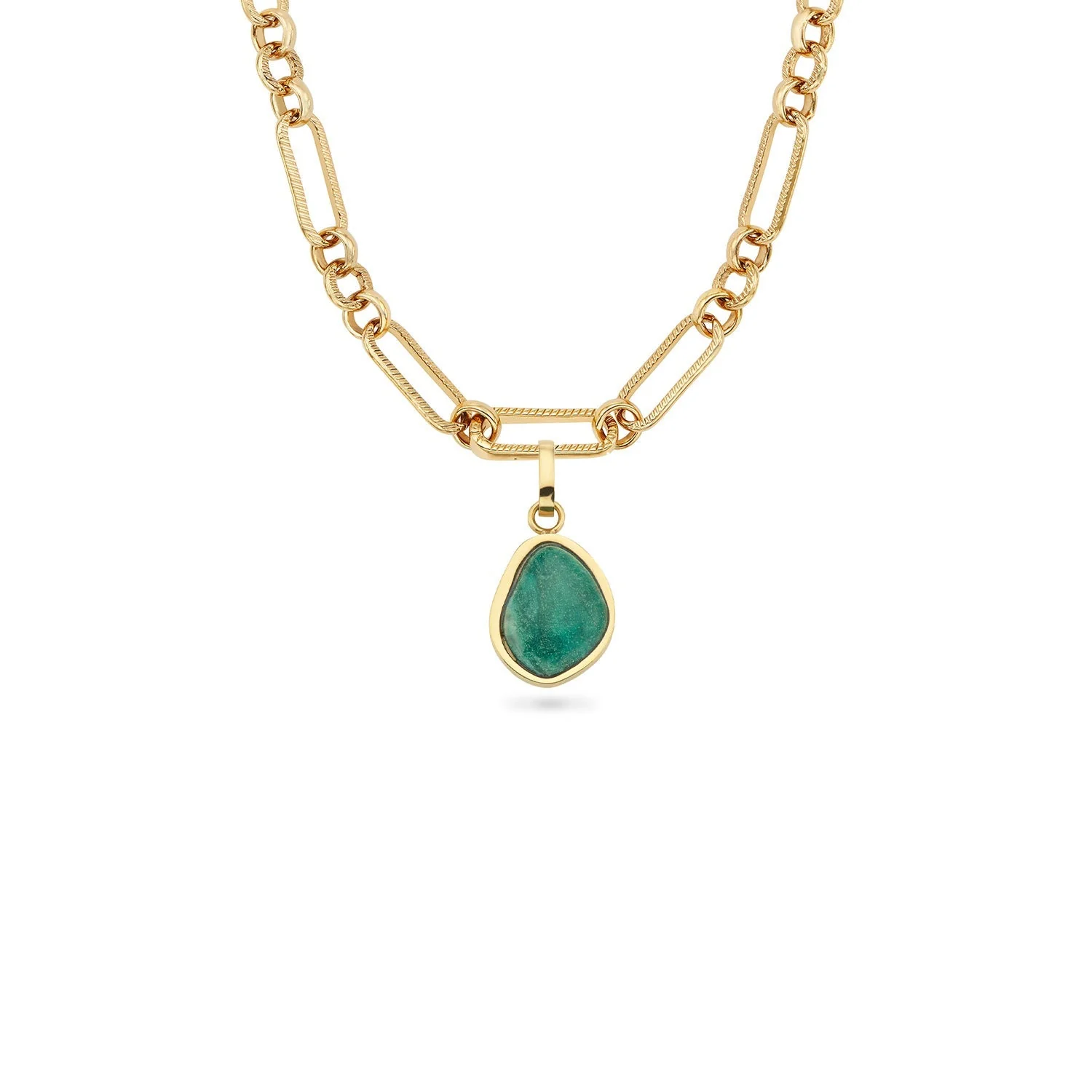 Jade Stone Necklace (Gold)