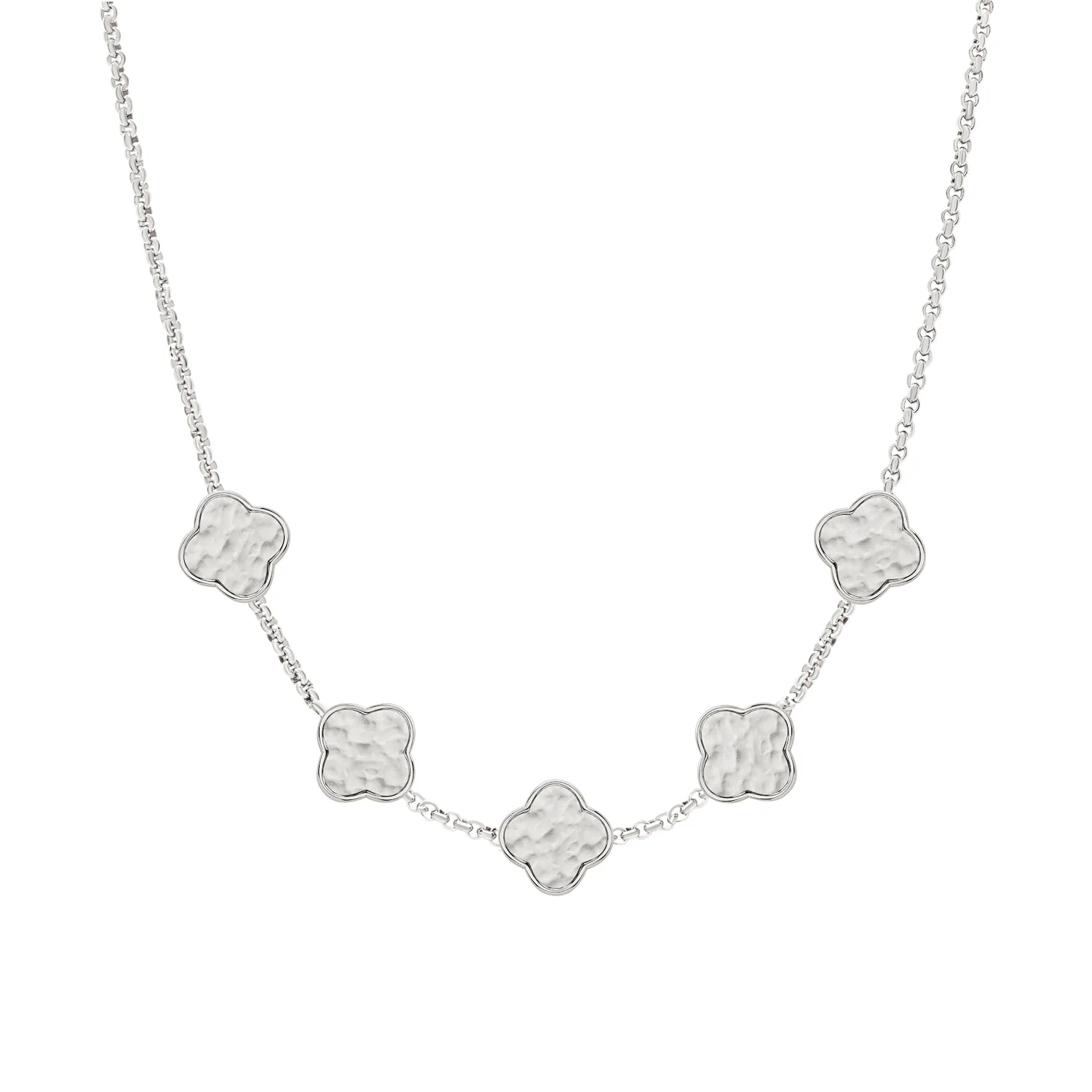 Clover Custom Name Necklace (Silver)