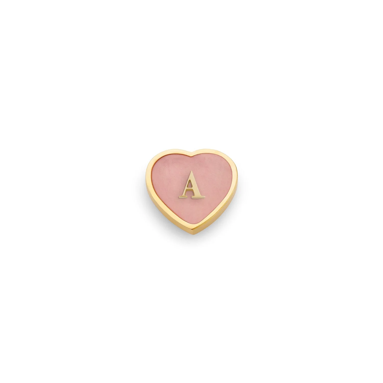 Rose Quartz Heart Charms (Gold) - Initials
