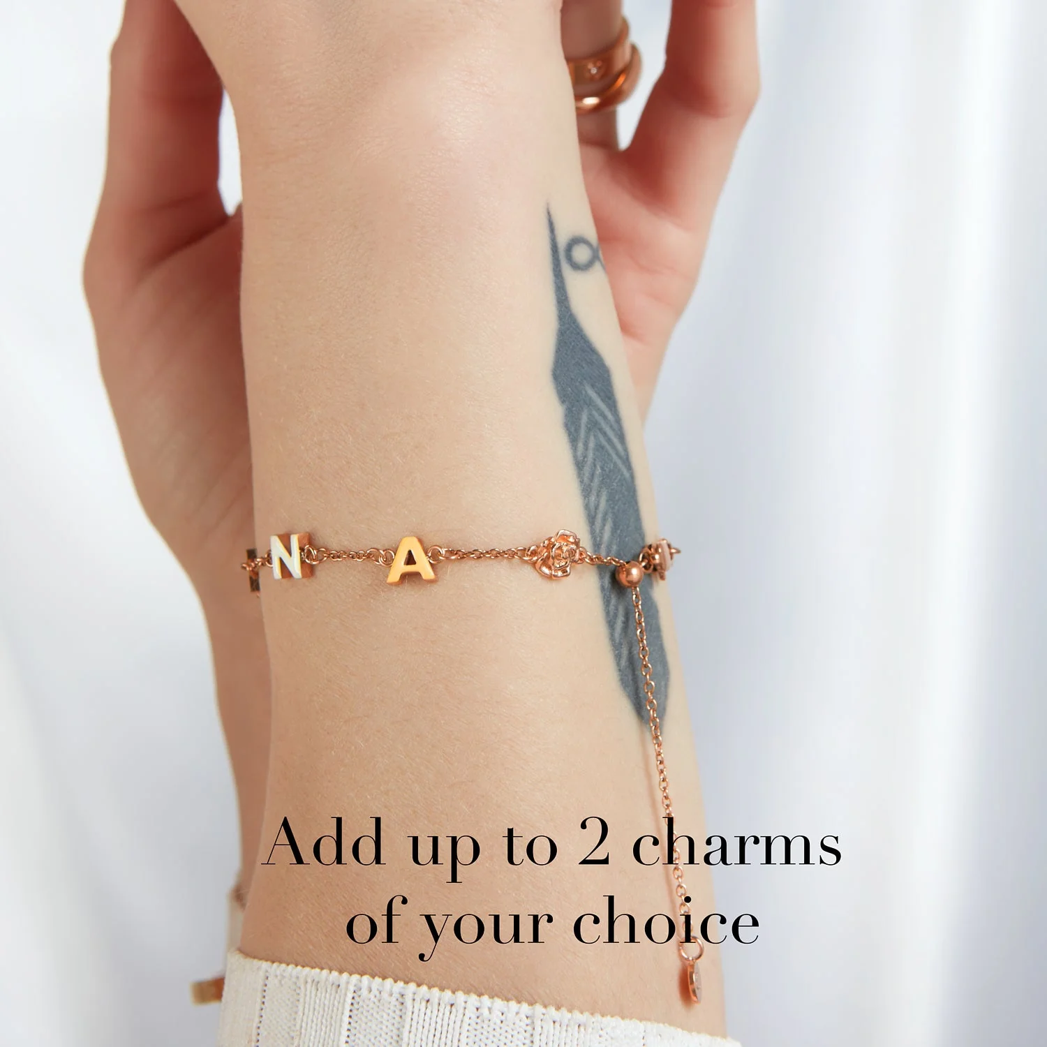 Custom Enamel Name Bracelet (Rose Gold)