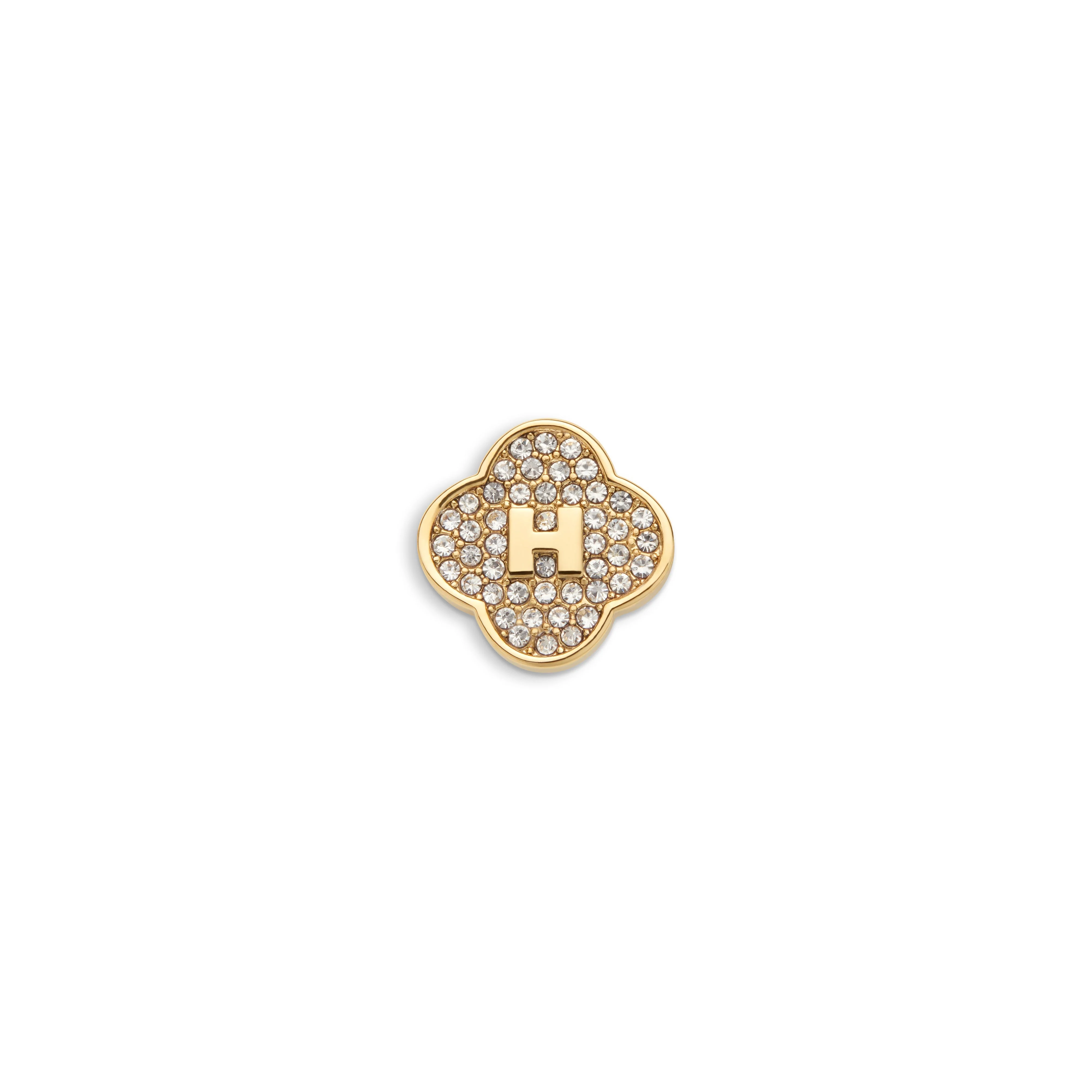 Shimmer Pavé Clover Charms (Gold) - Initials