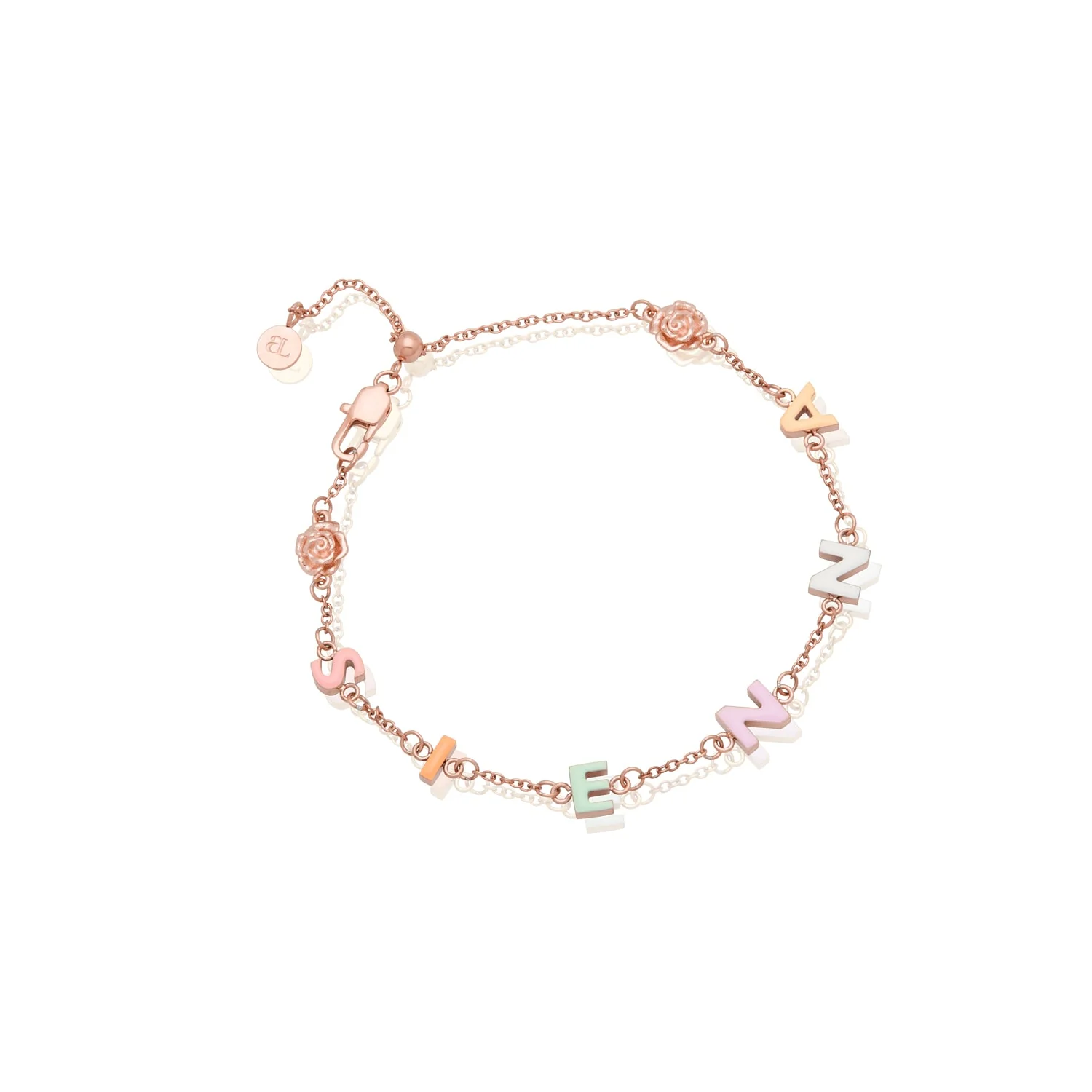 Custom Enamel Name Bracelet (Rose Gold)