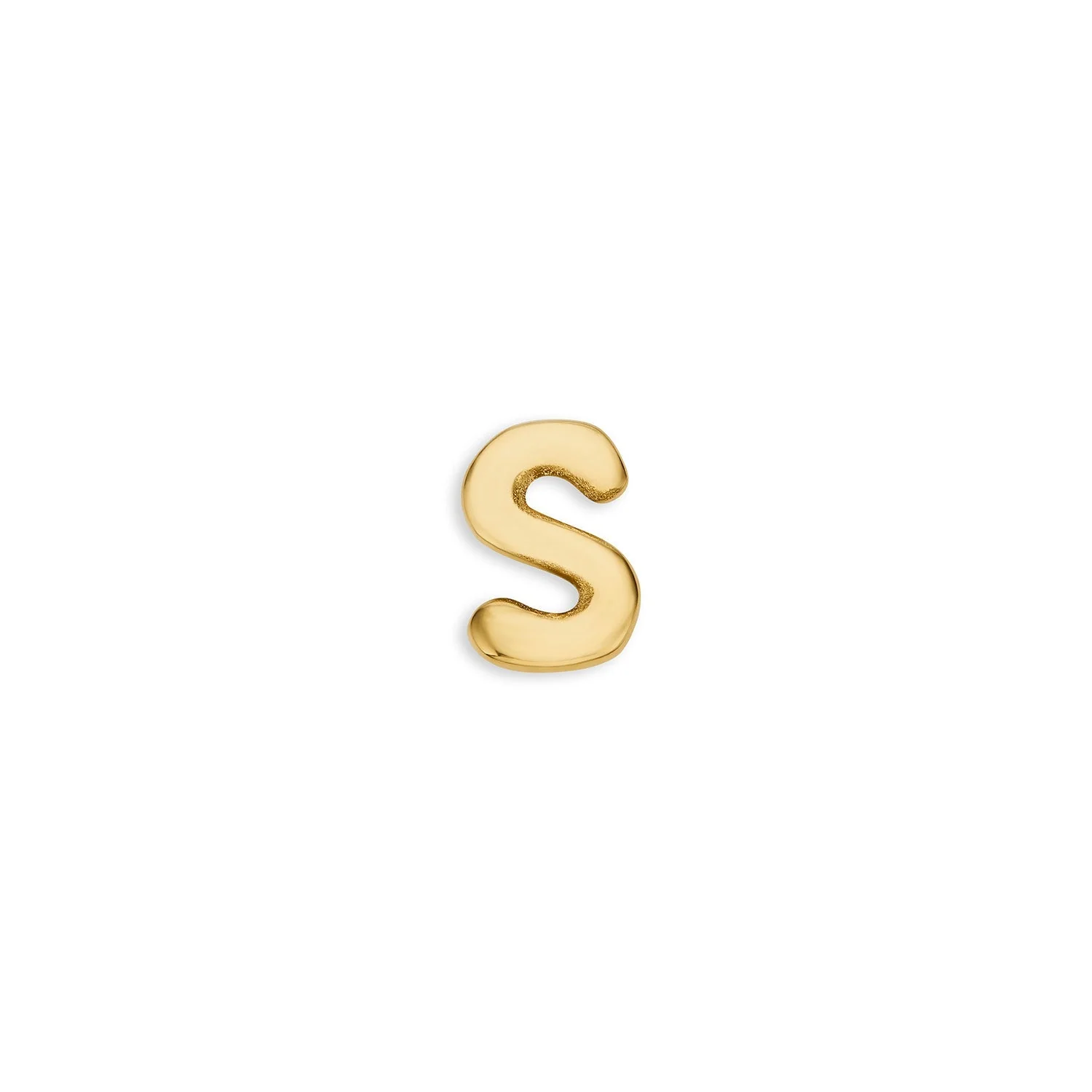 Bubble Initial Necklace Charm (Gold)