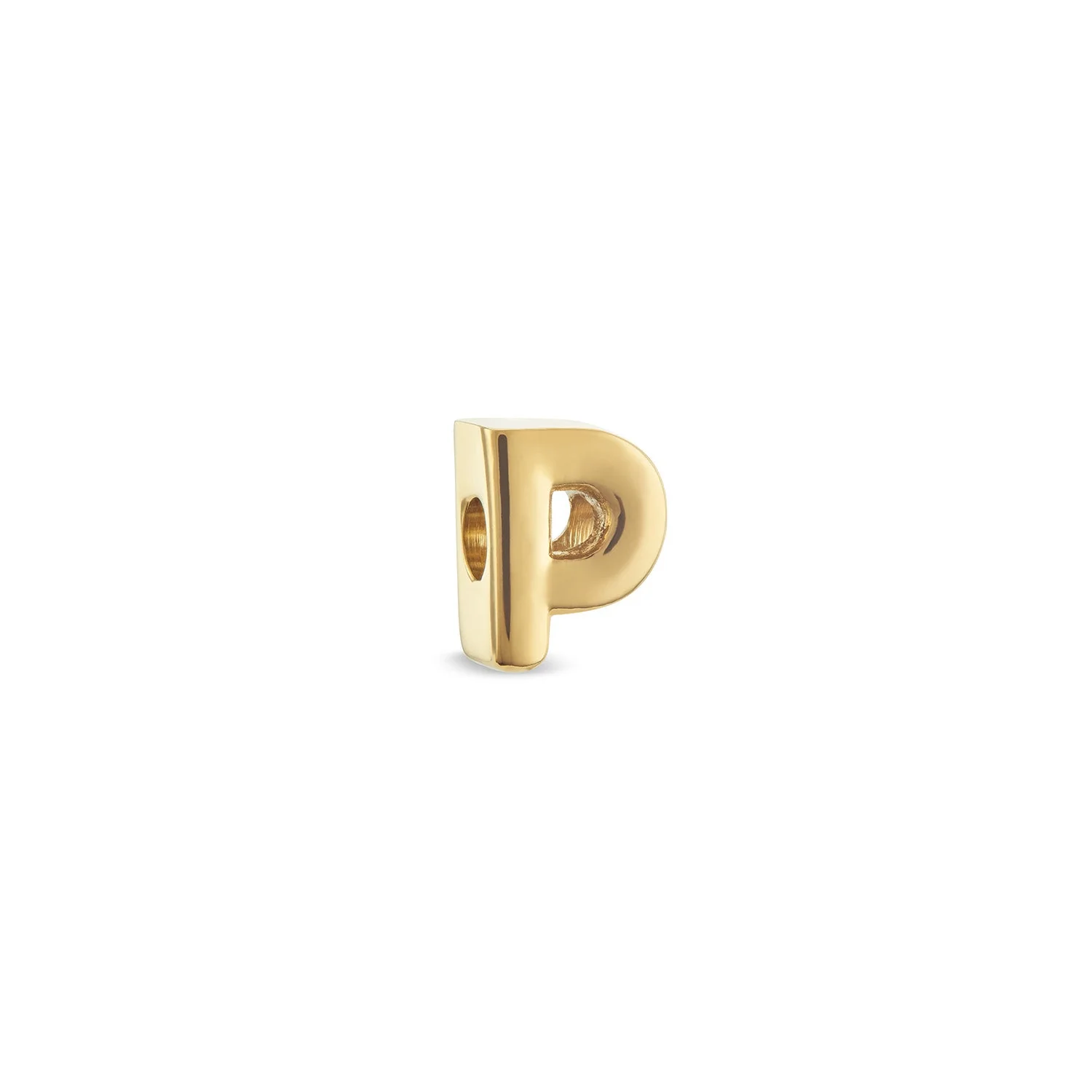 Bubble Initial Bracelet Charm (Gold)