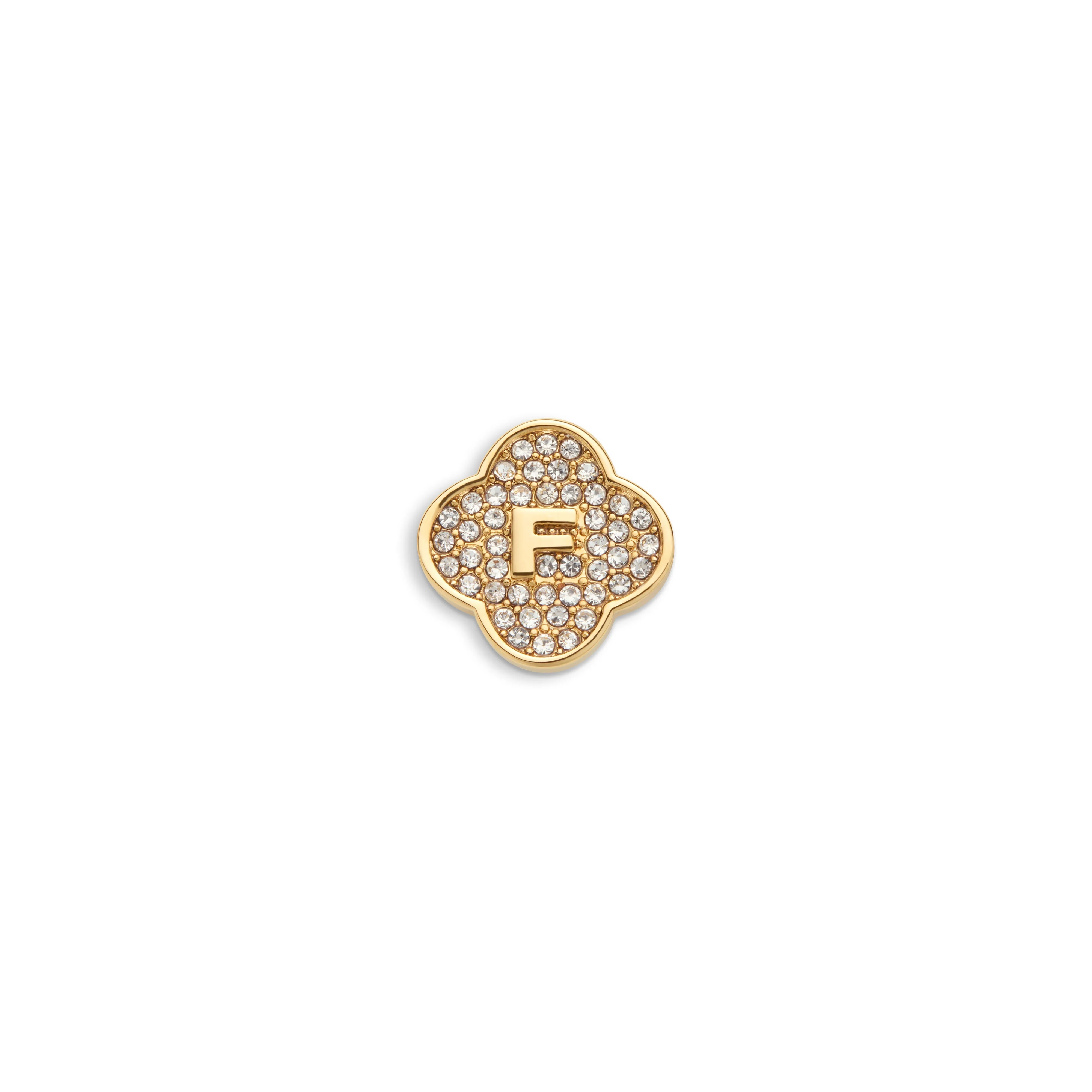 Shimmer Pavé Clover Charms (Gold) - Initials