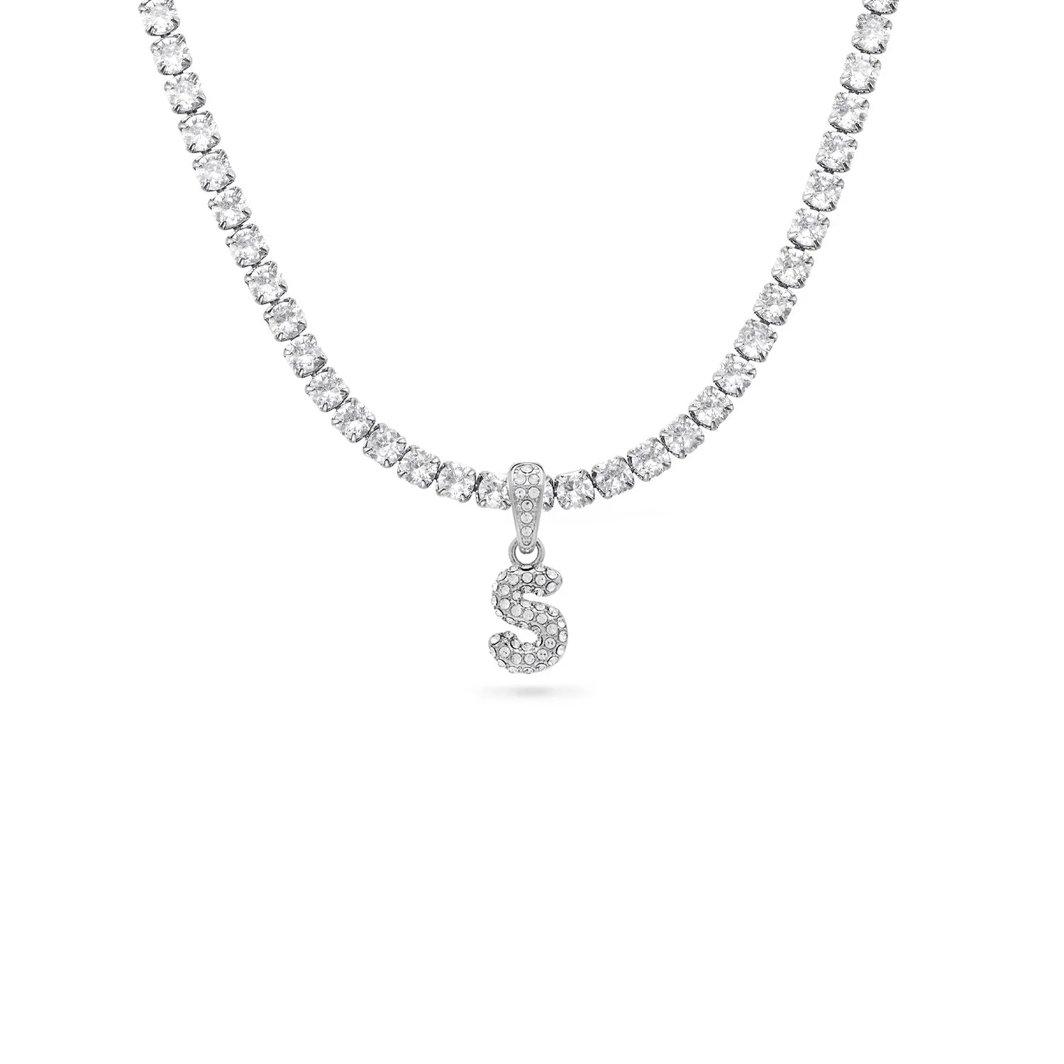 Bubble Initial Necklace (Silver)