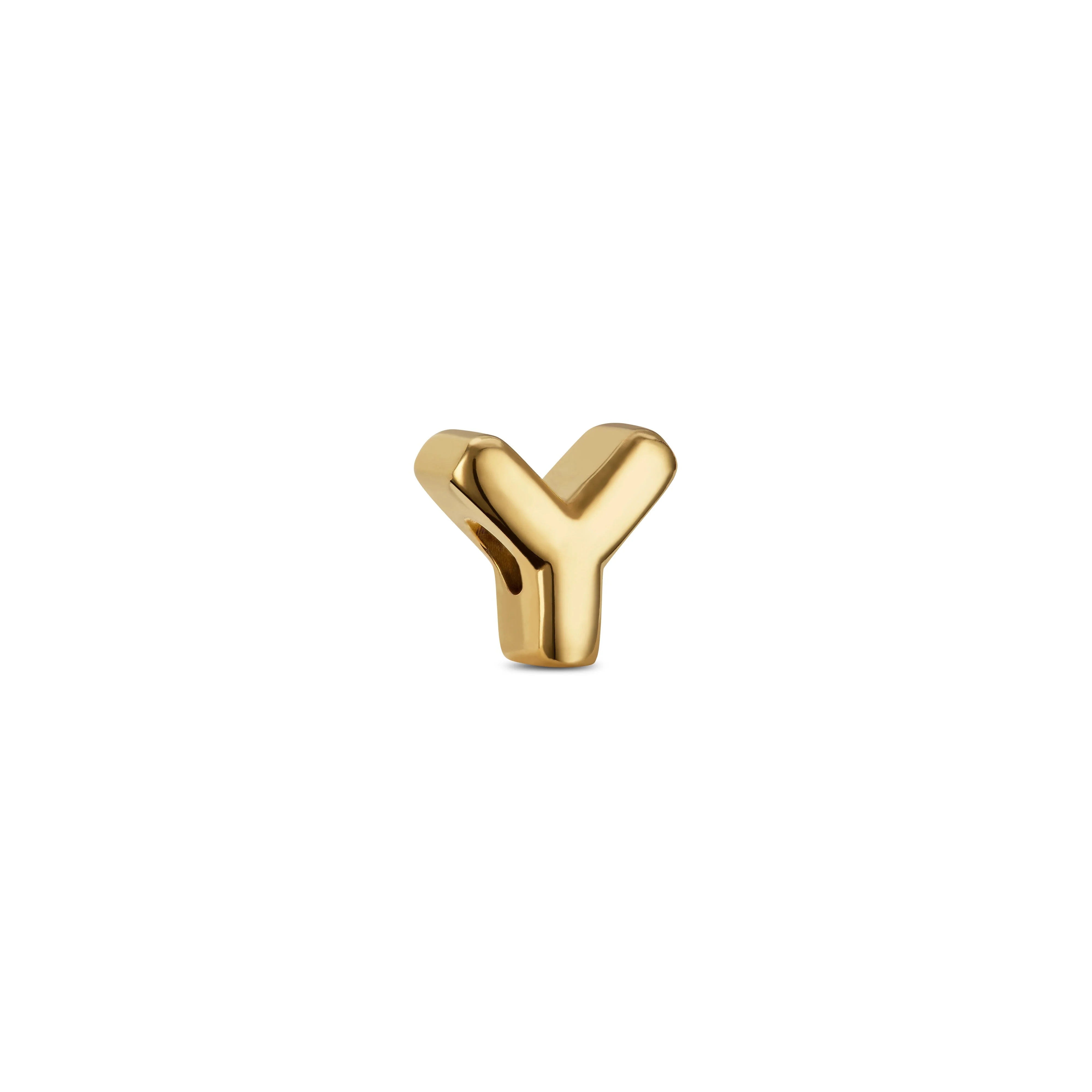 Bubble Initial Bracelet Charm (Gold)