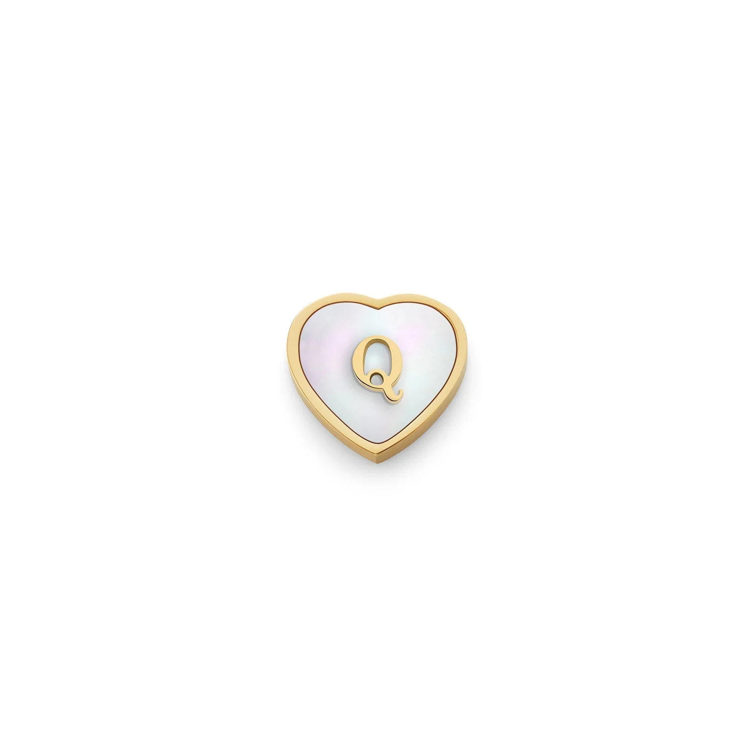 Pearl Heart Charms (Gold) - Initials