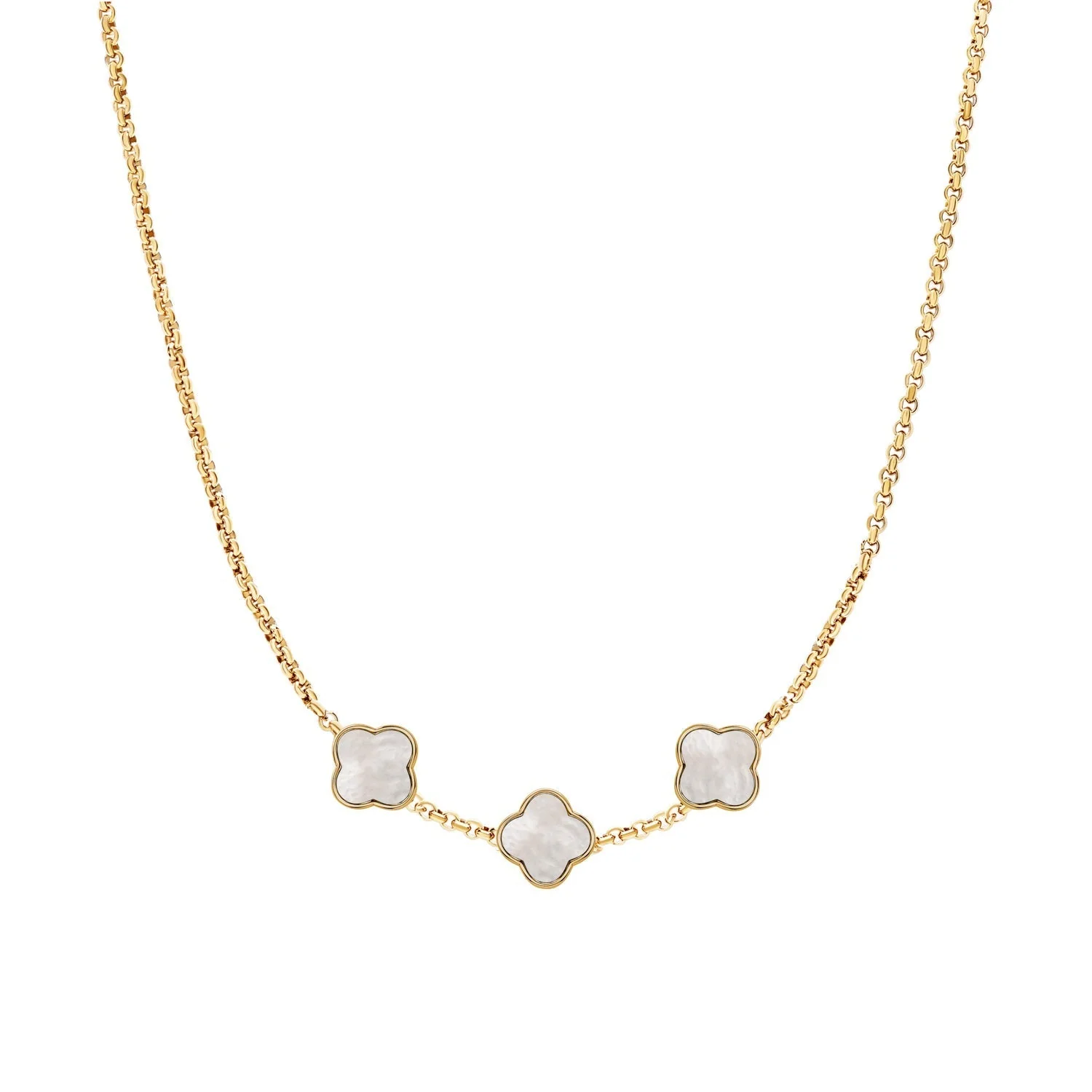 Clover Custom Name Necklace (Gold)