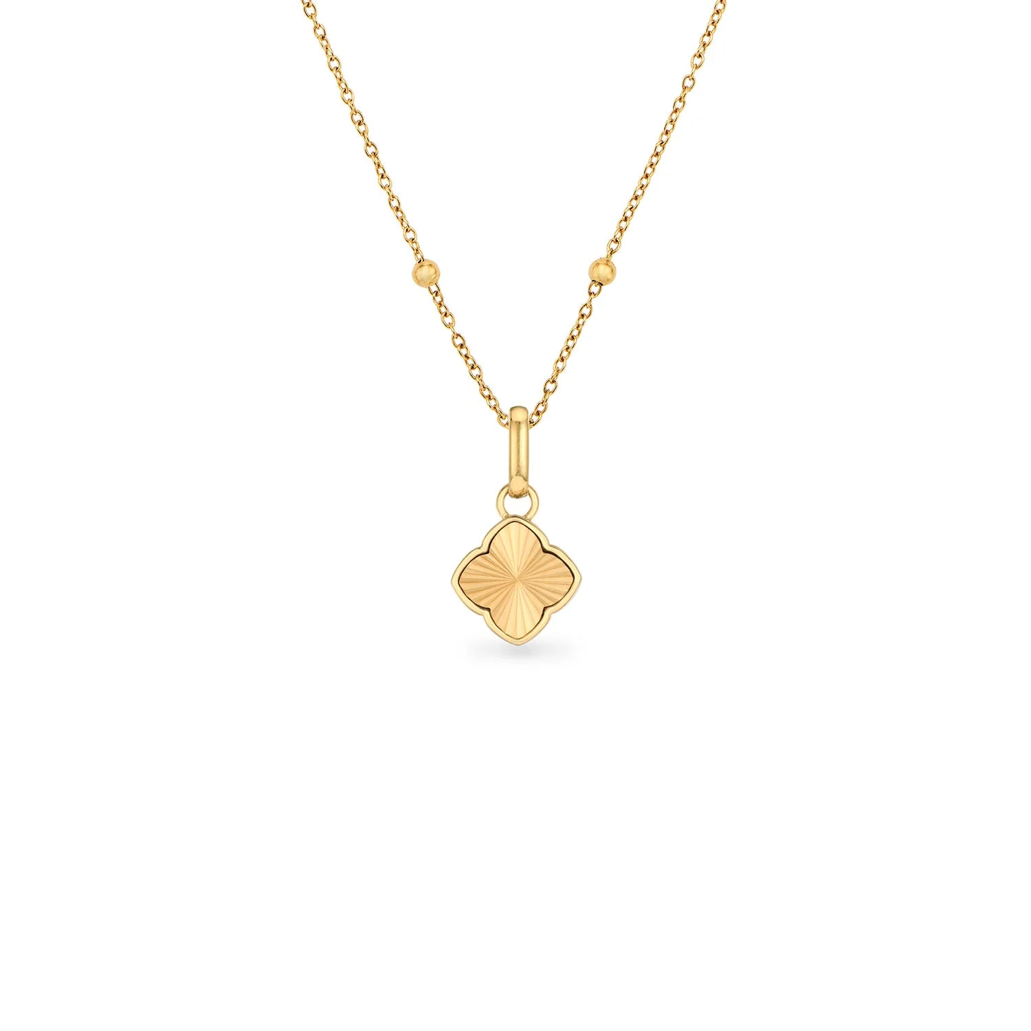 Textured Clover Necklace (Gold)