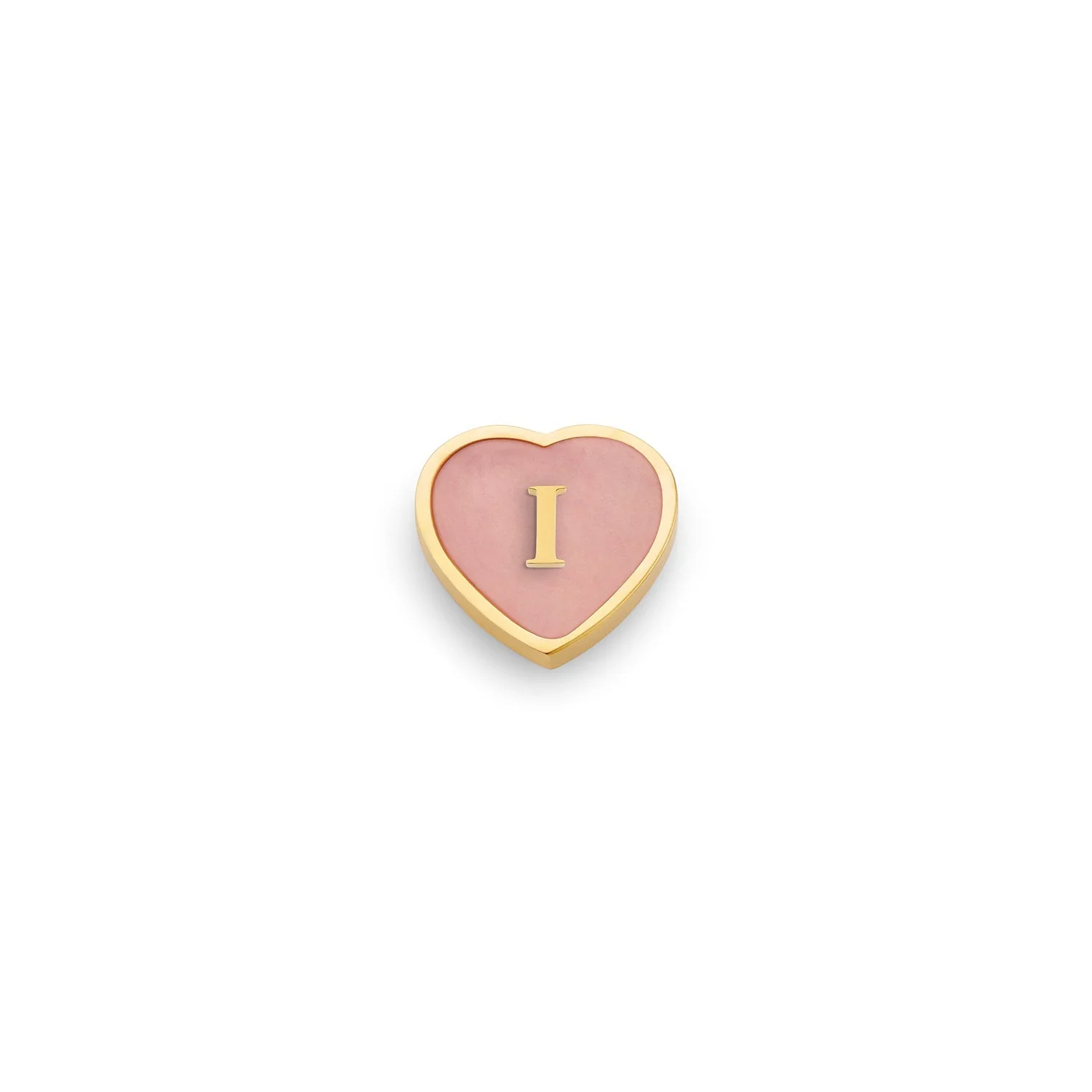 Rose Quartz Heart Charms (Gold) - Initials