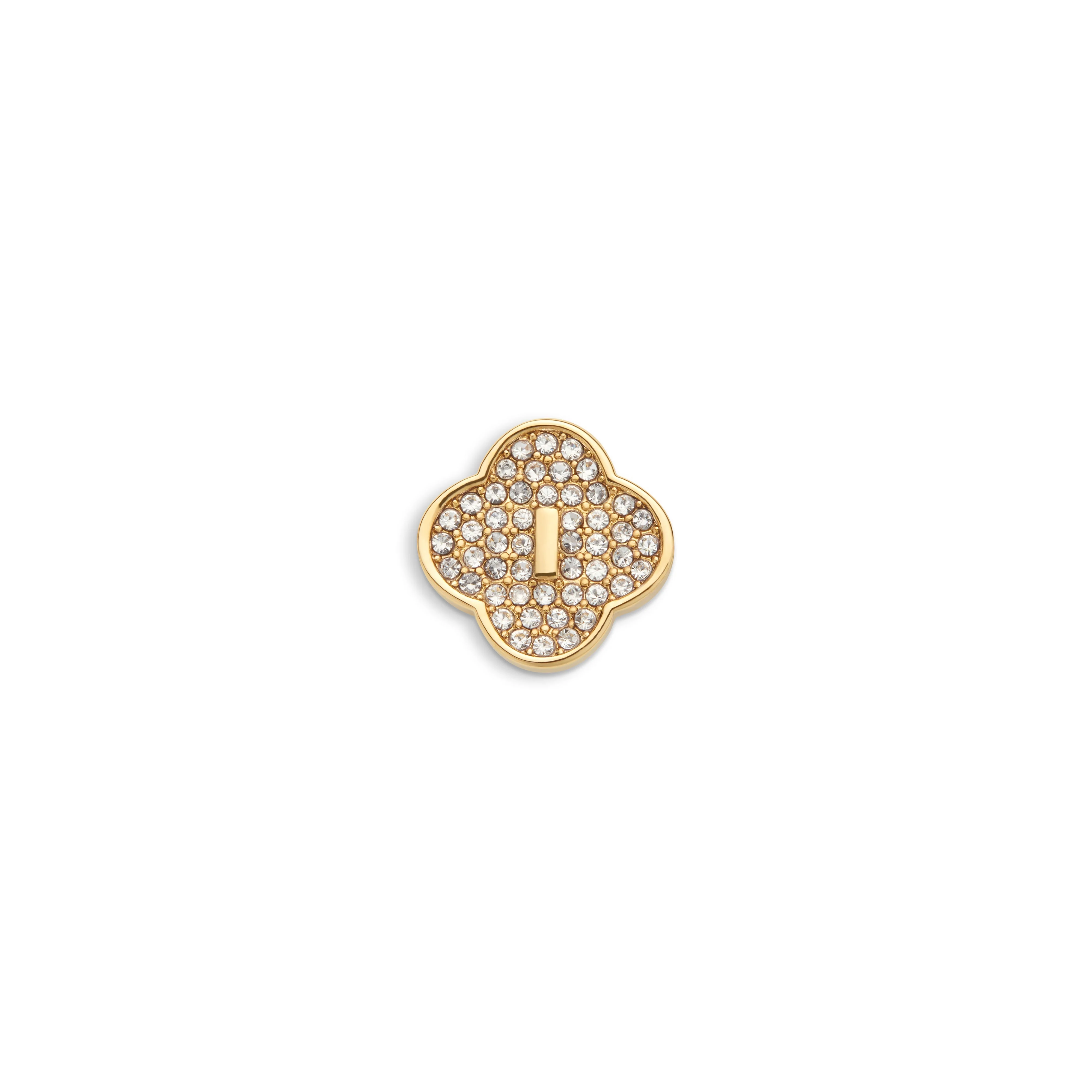 Shimmer Pavé Clover Charms (Gold) - Initials