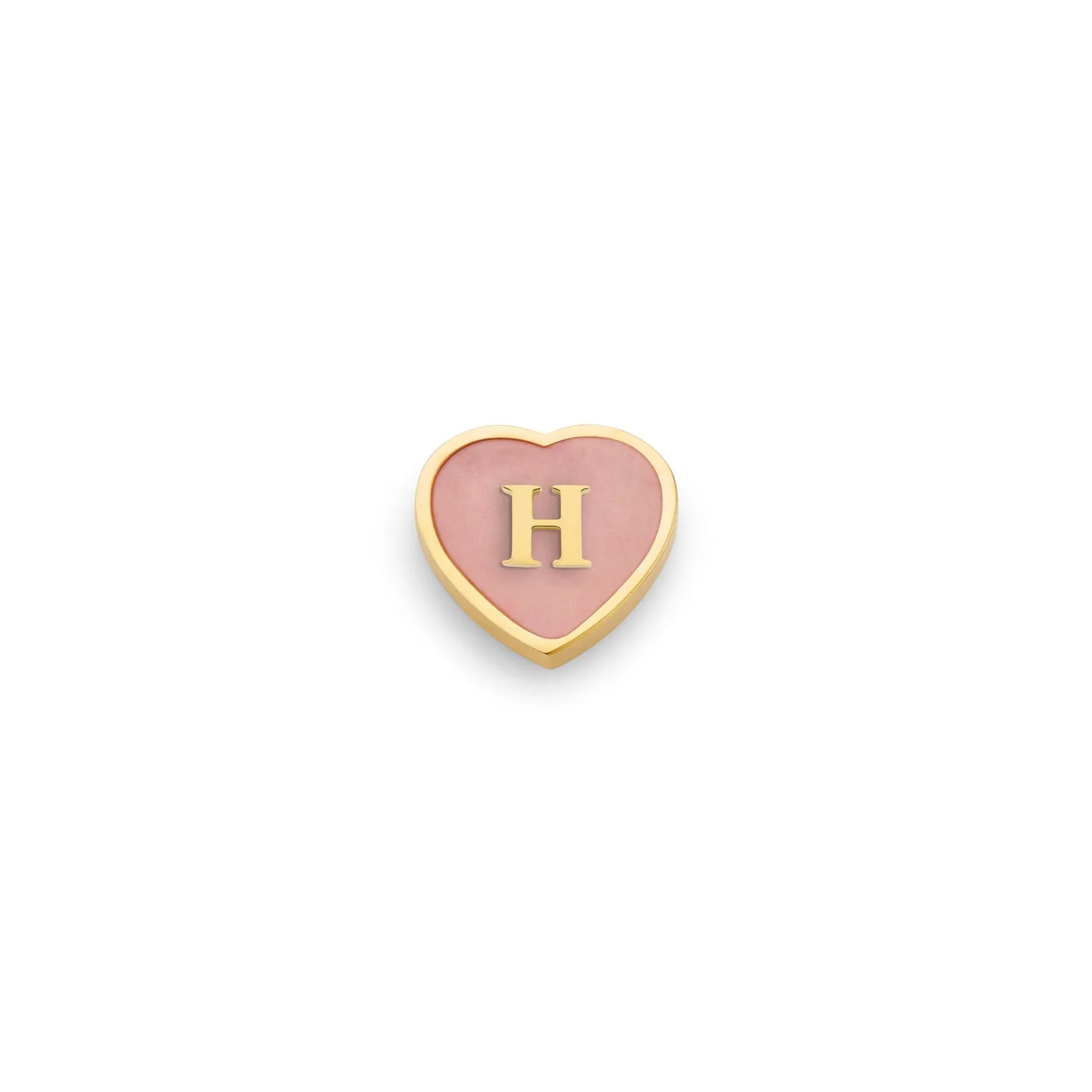 Rose Quartz Heart Charms (Gold) - Initials
