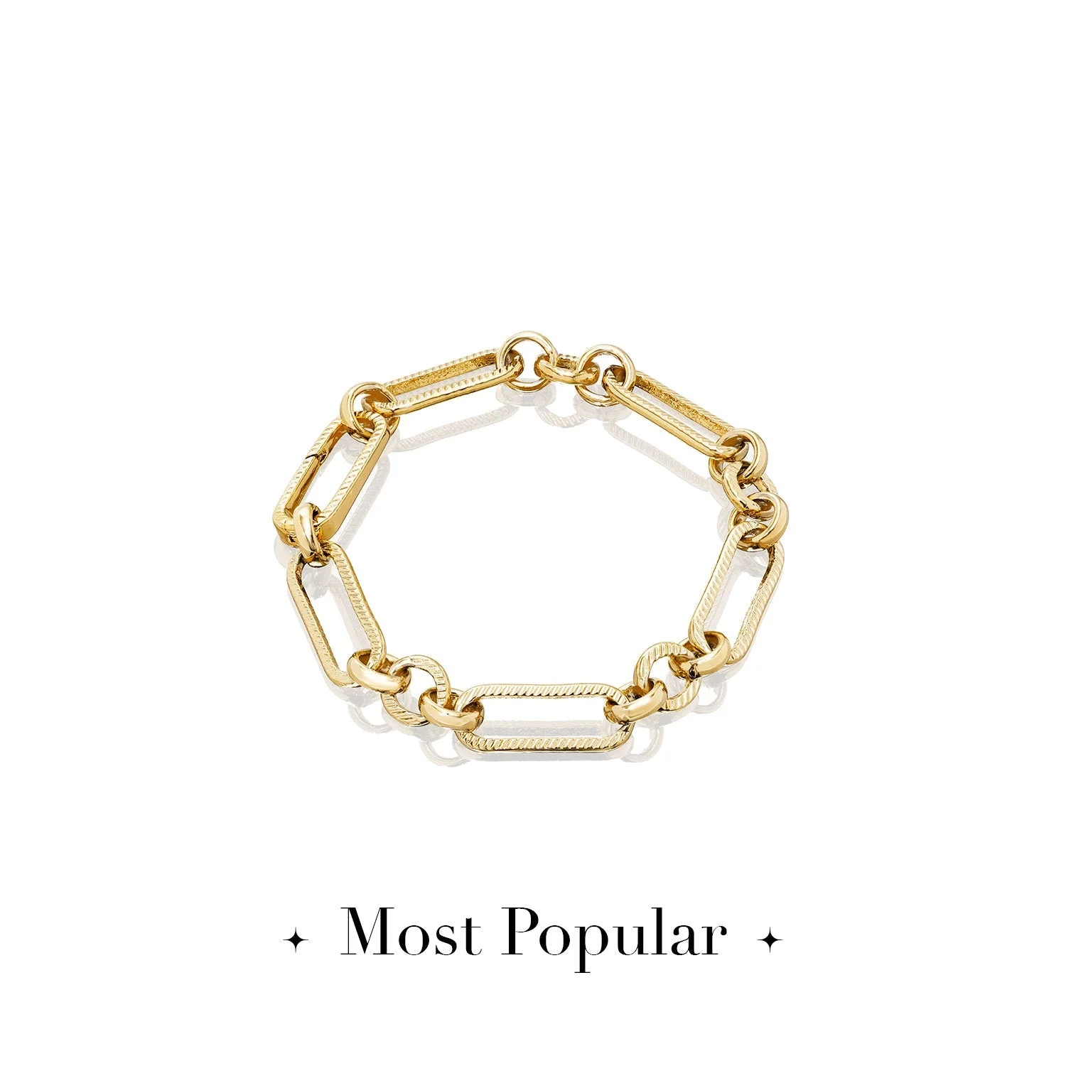 Letter & Birthstone Figaro Chain Bracelet (Gold)