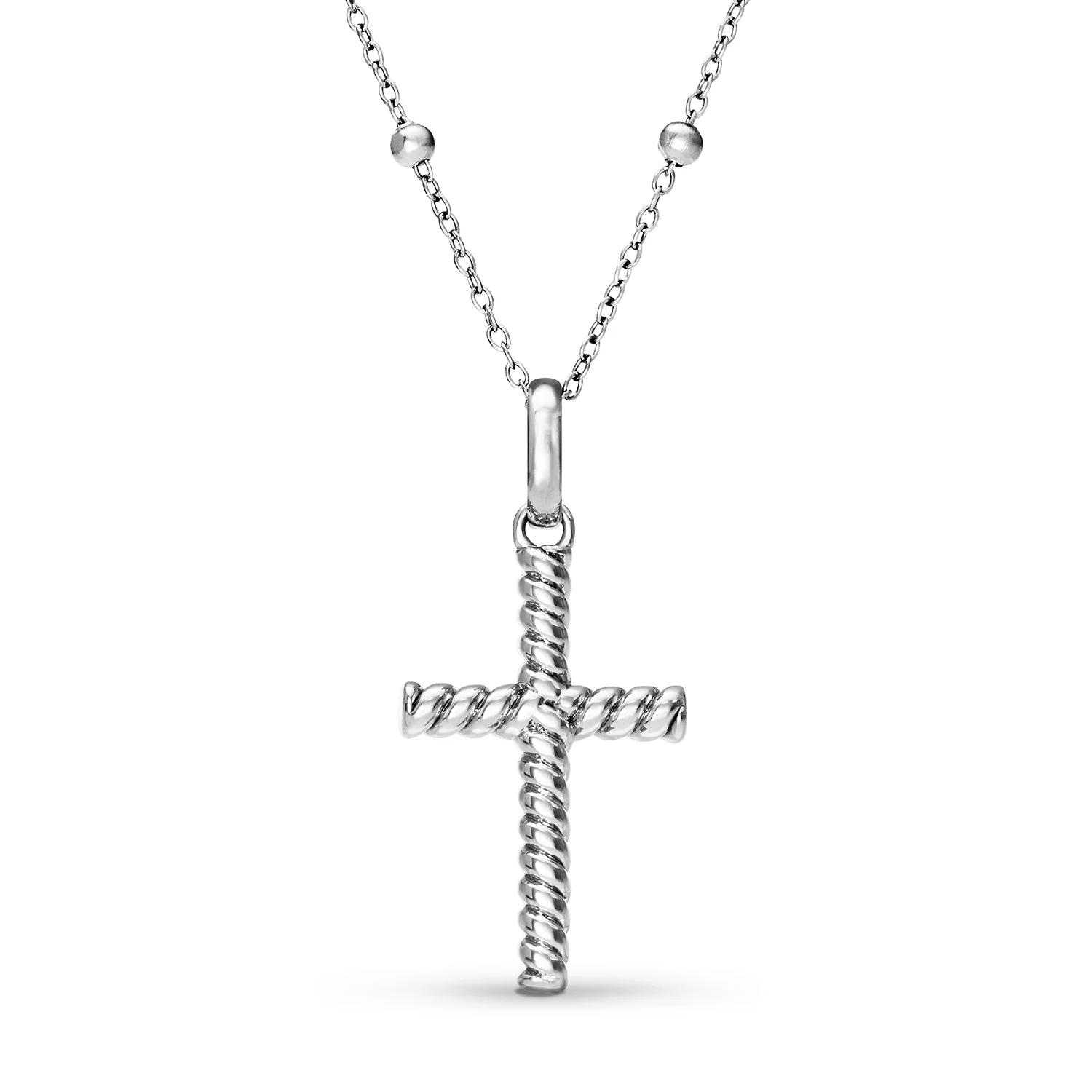 Entwine Cross Necklace (Silver)