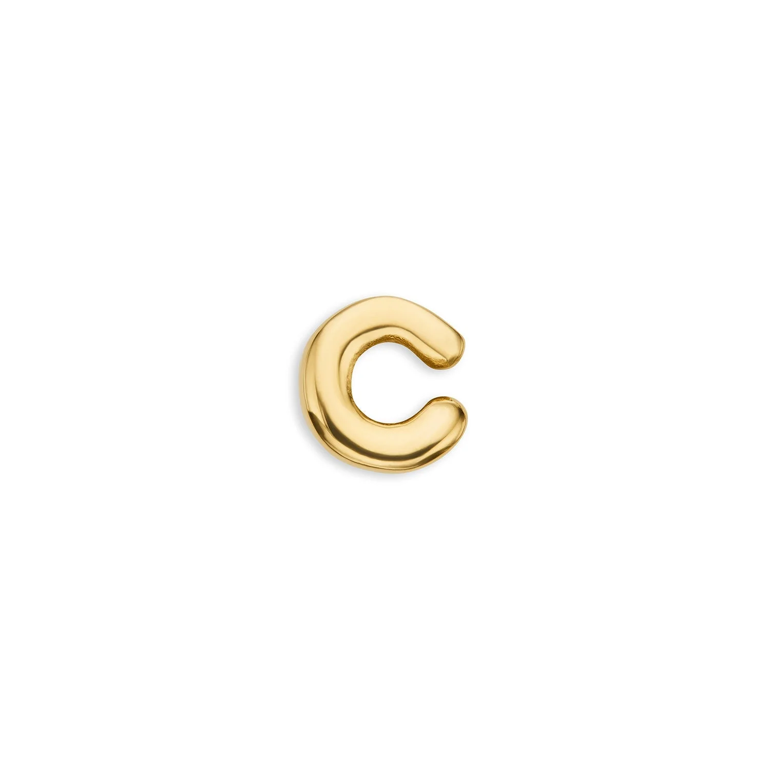 Bubble Initial Necklace Charm (Gold)