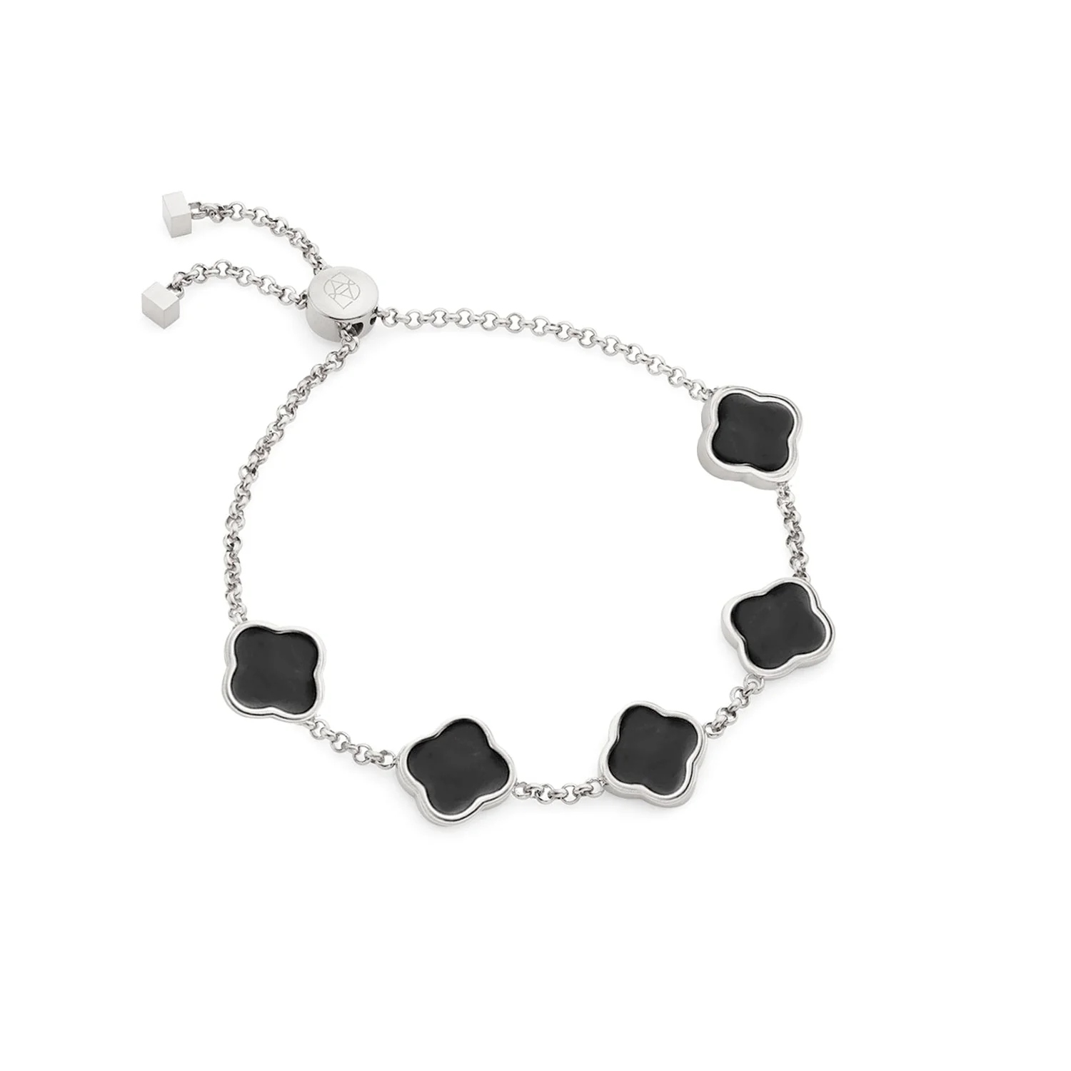 Clover Custom Name Bracelet (Silver)