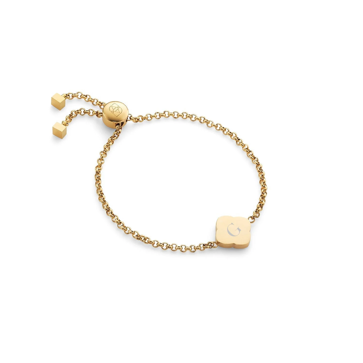 Black Enamel Clover Bracelet (Gold)