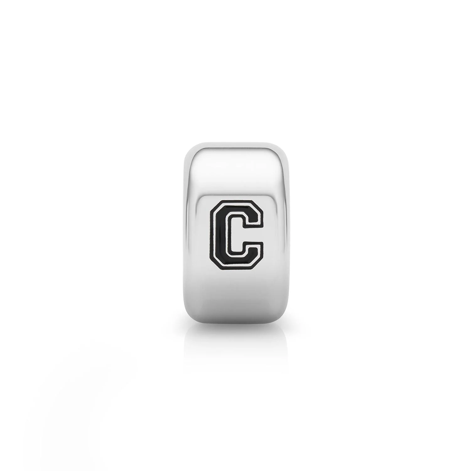 Varsity Font Initial Bead (Silver)