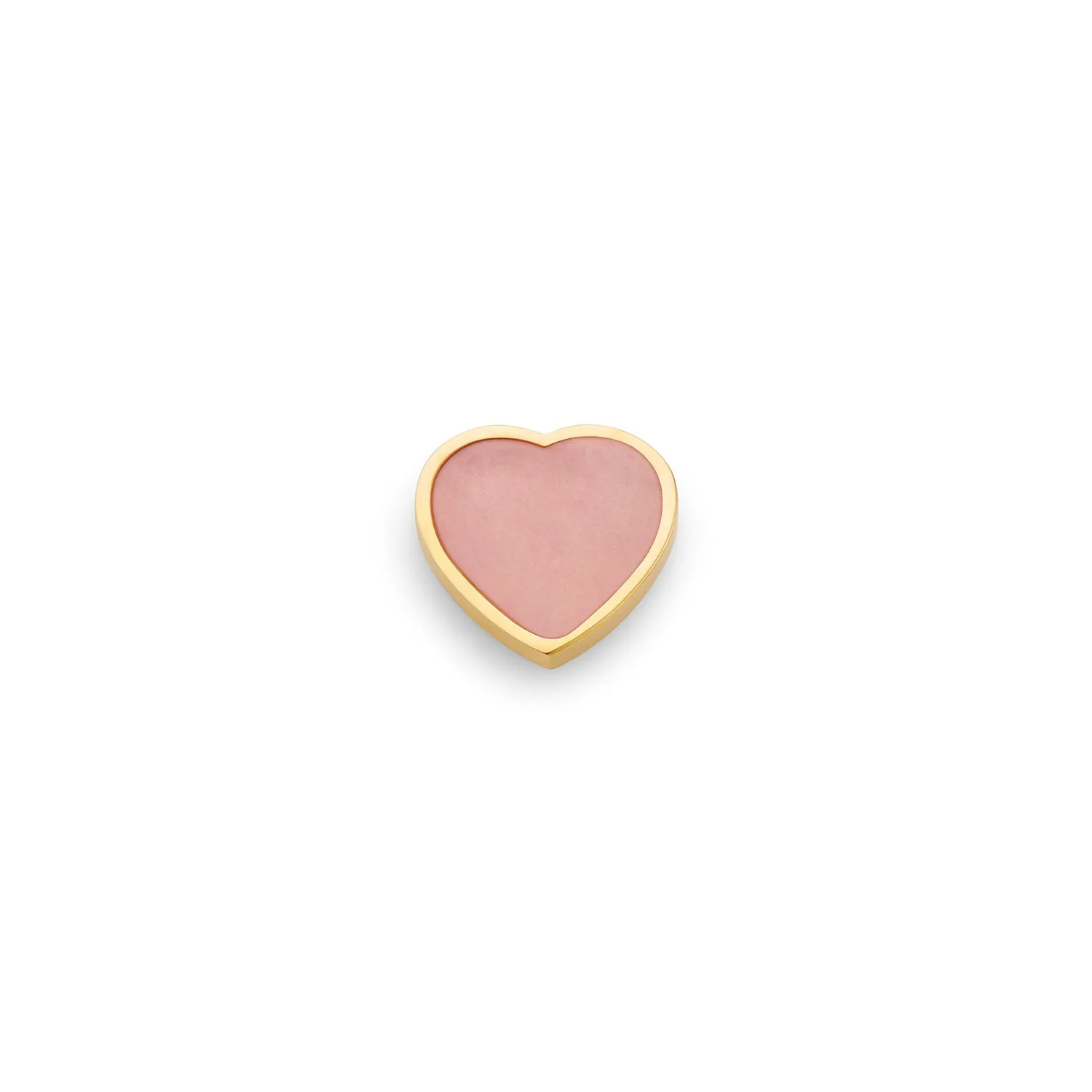 Rose Quartz Heart Charms (Gold) - Plain