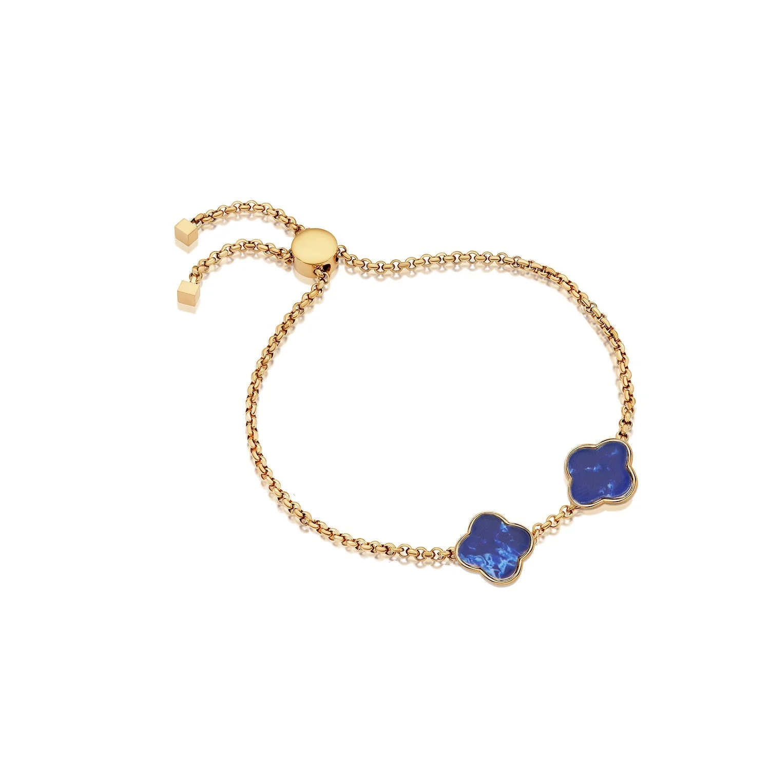 Clover Custom Name Bracelet (Gold)