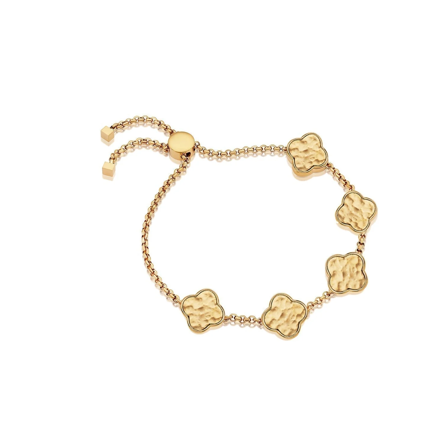 Clover Custom Name Bracelet (Gold)