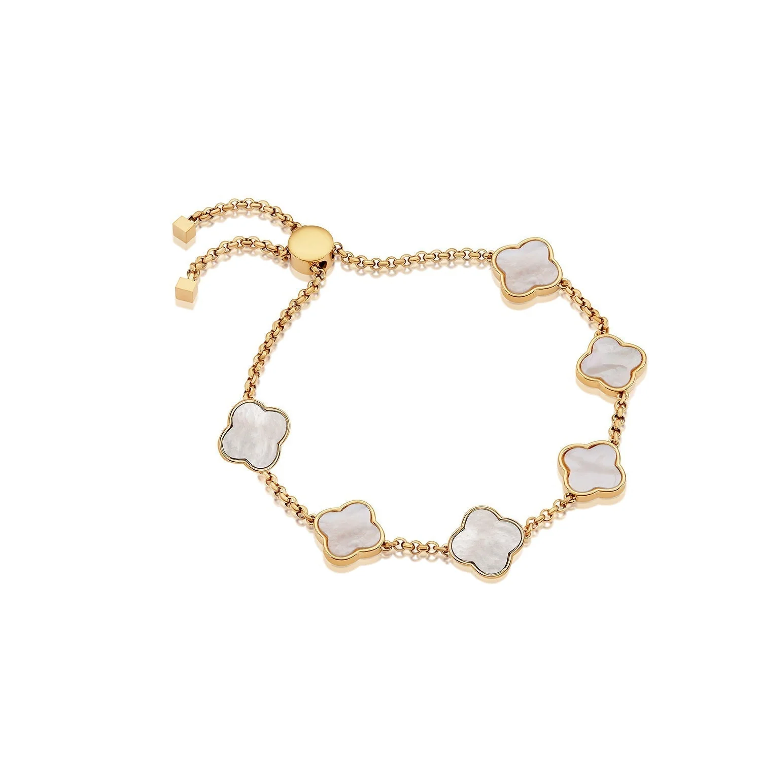 Clover Custom Name Bracelet (Gold)