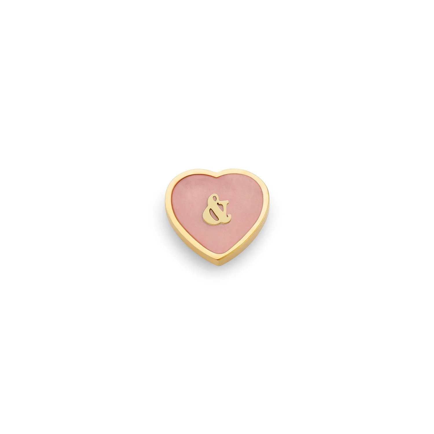 Rose Quartz Heart Charms (Gold) - &